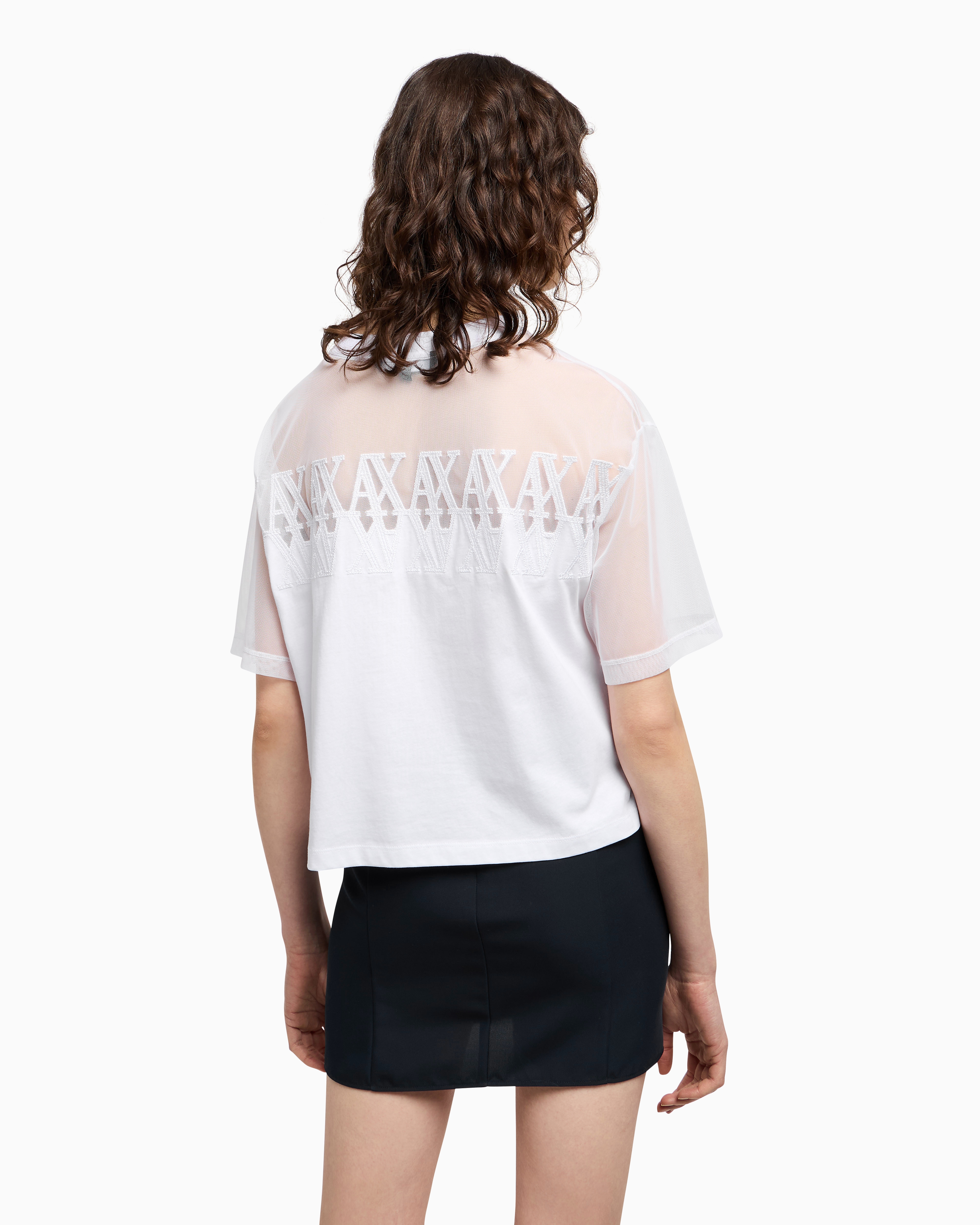 Armani Exchange Cropped T-shirts In White