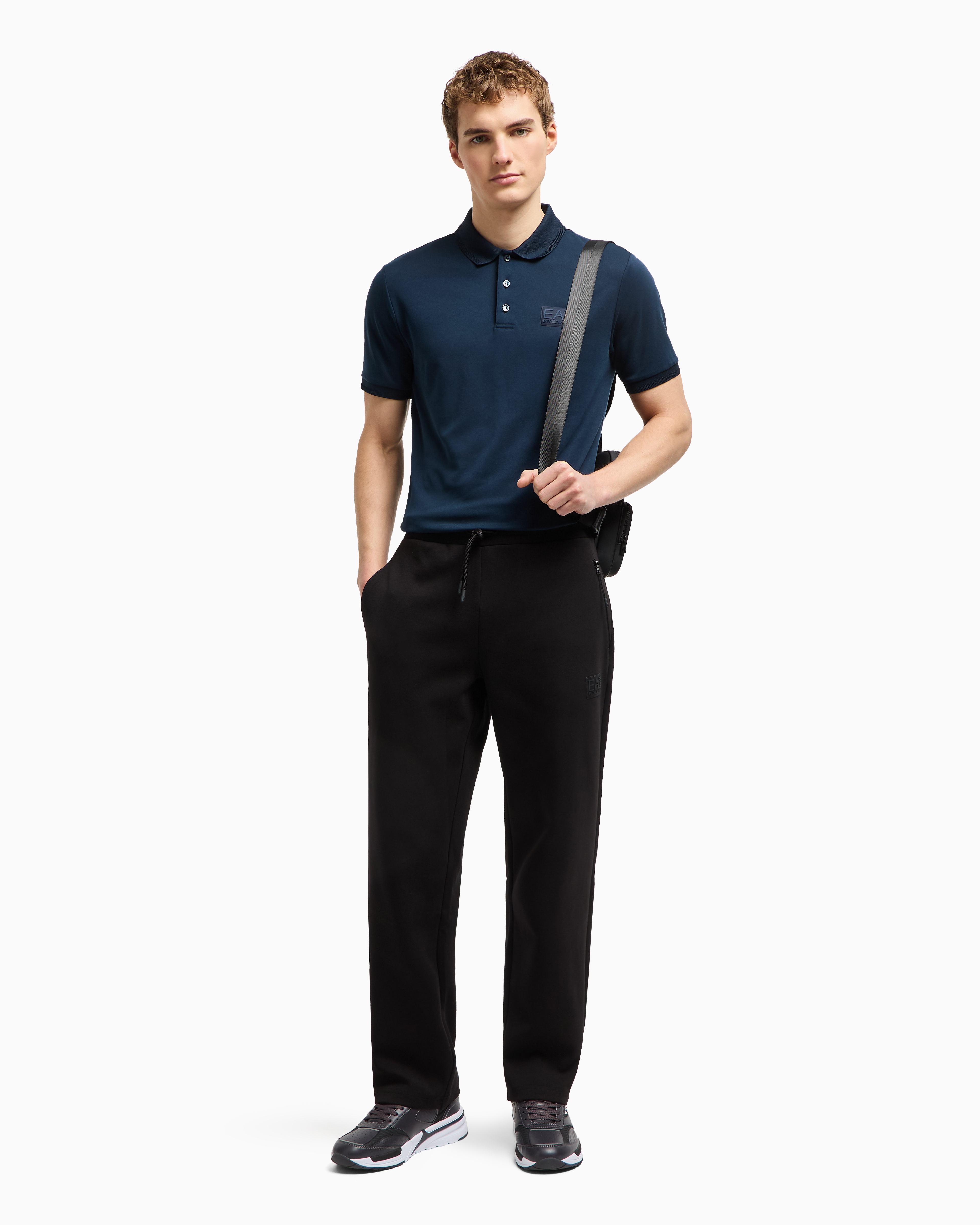 EA7 LUX IDENTITY MODAL-BLEND POLO SHIRT