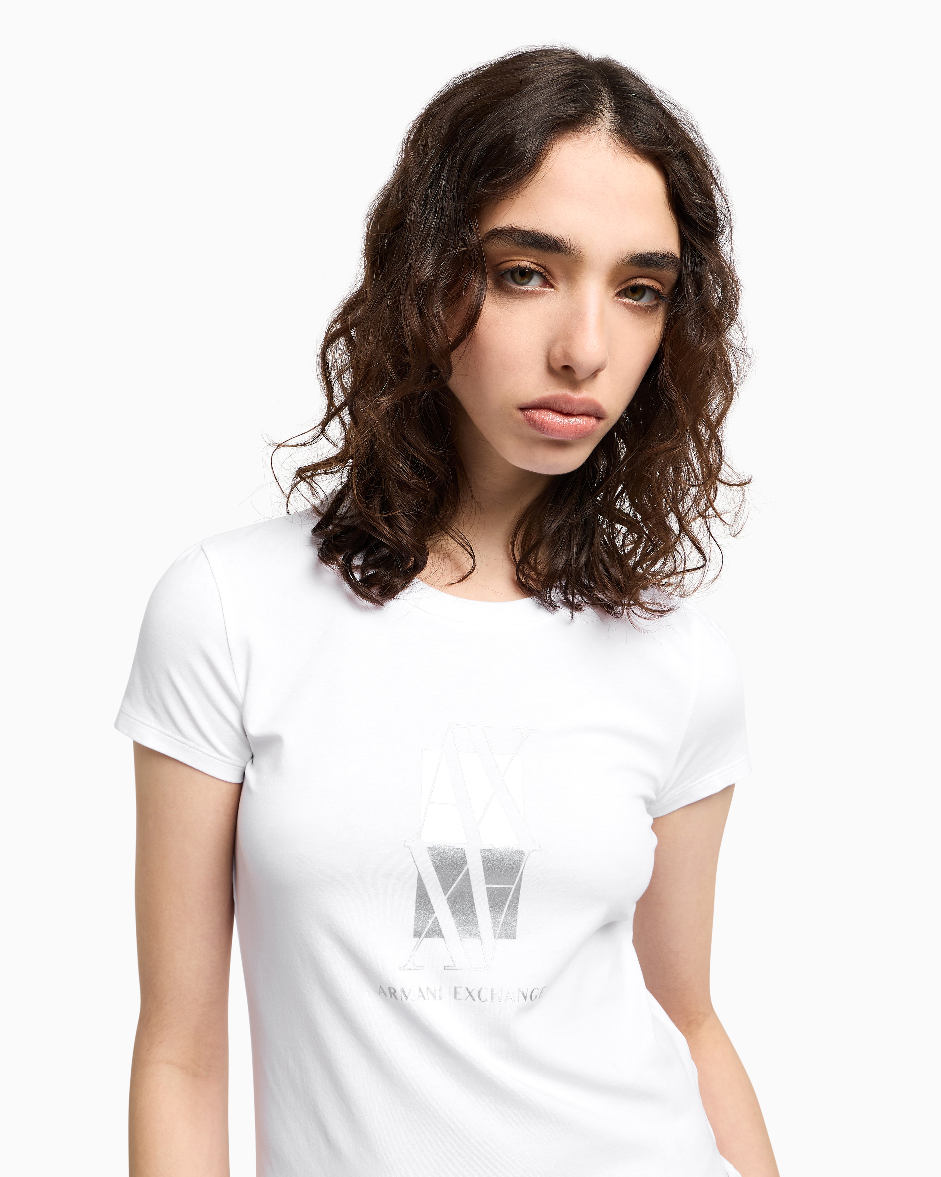 Armani Exchange Slim Fit T-shirts In White