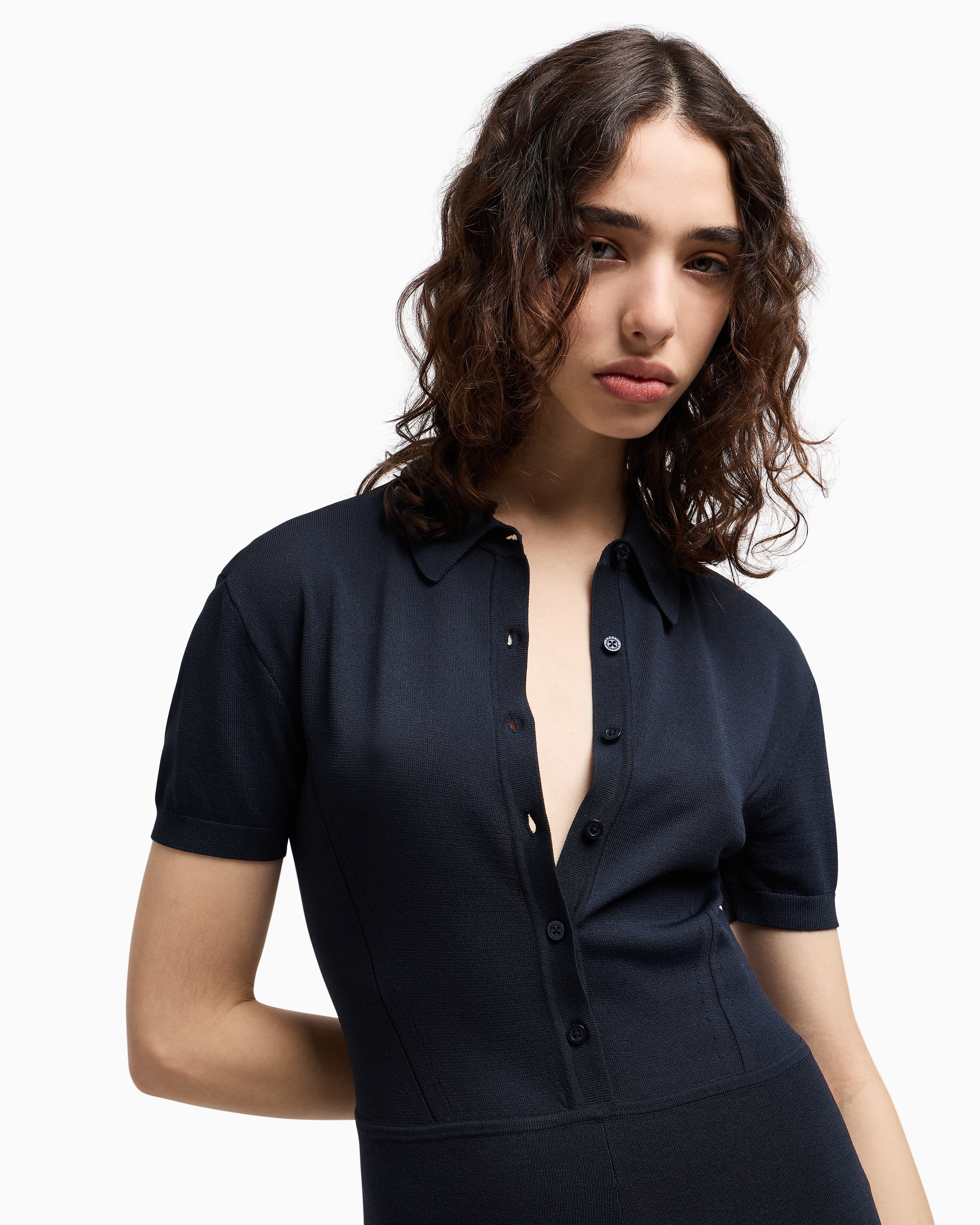 Armani Exchange - ASV fabric short suit, Woman, Navy_blue, Size: