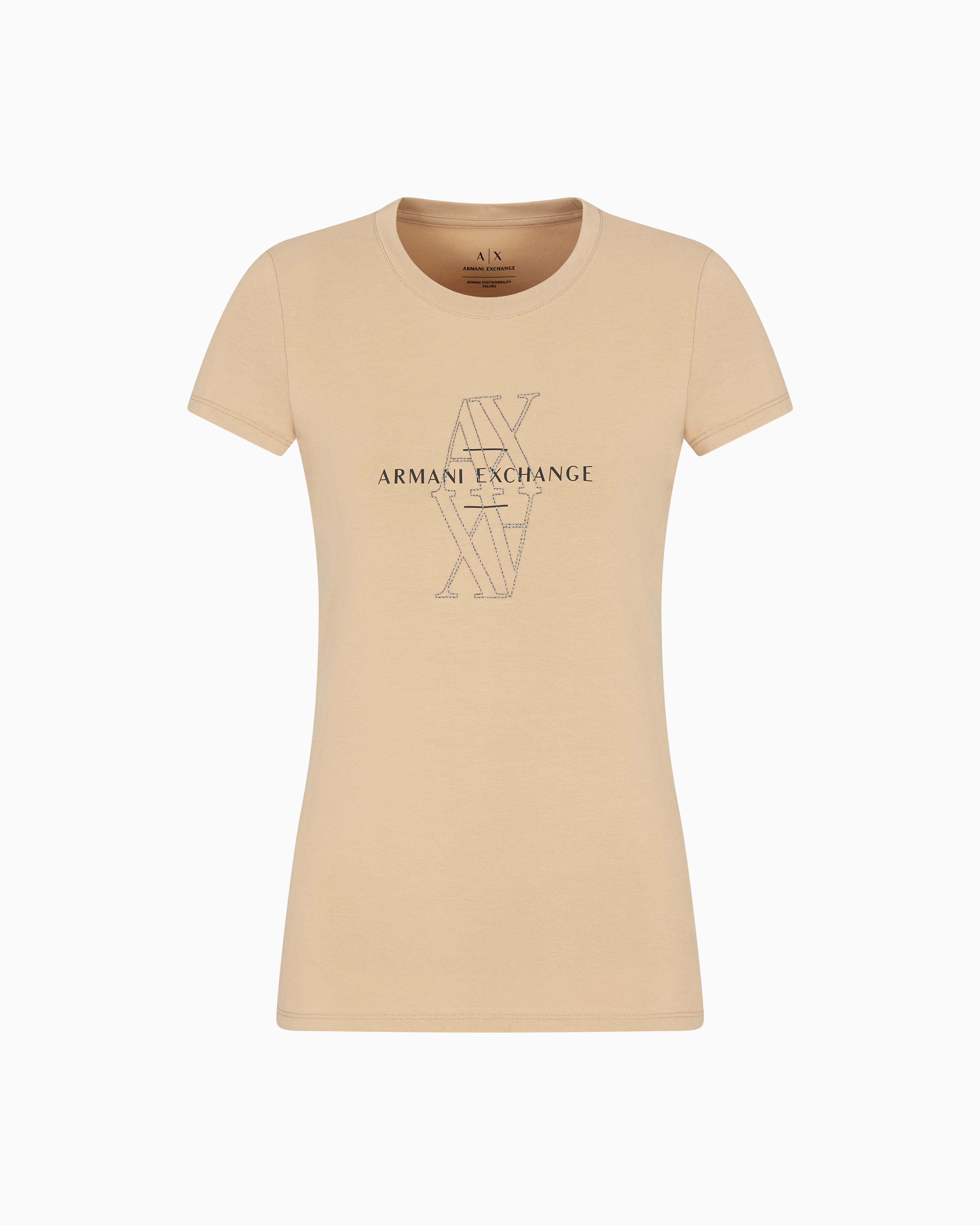 Armani Exchange Slim Fit T-shirts In Camel