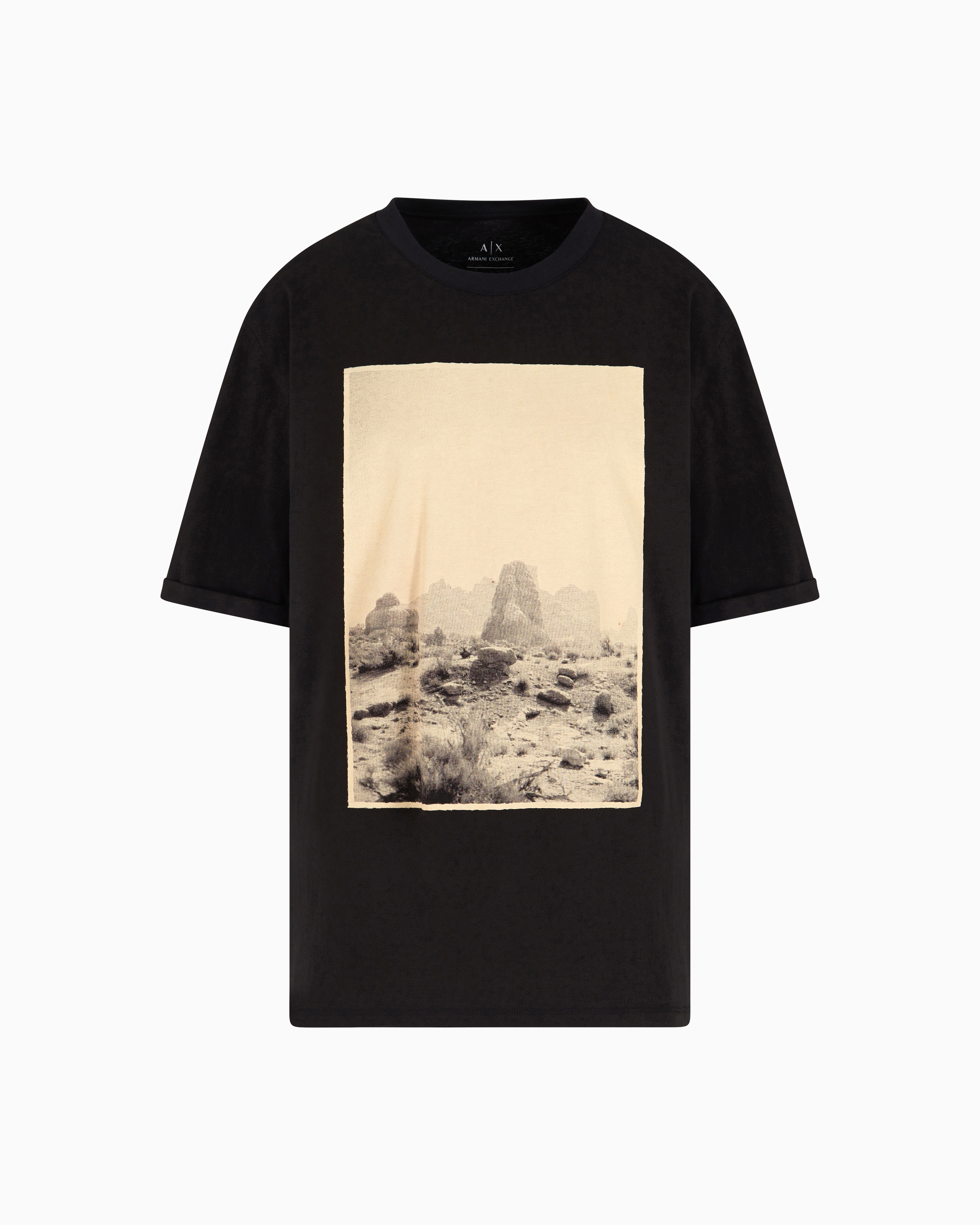 Armani Exchange Relaxed Fit T-shirts In Black