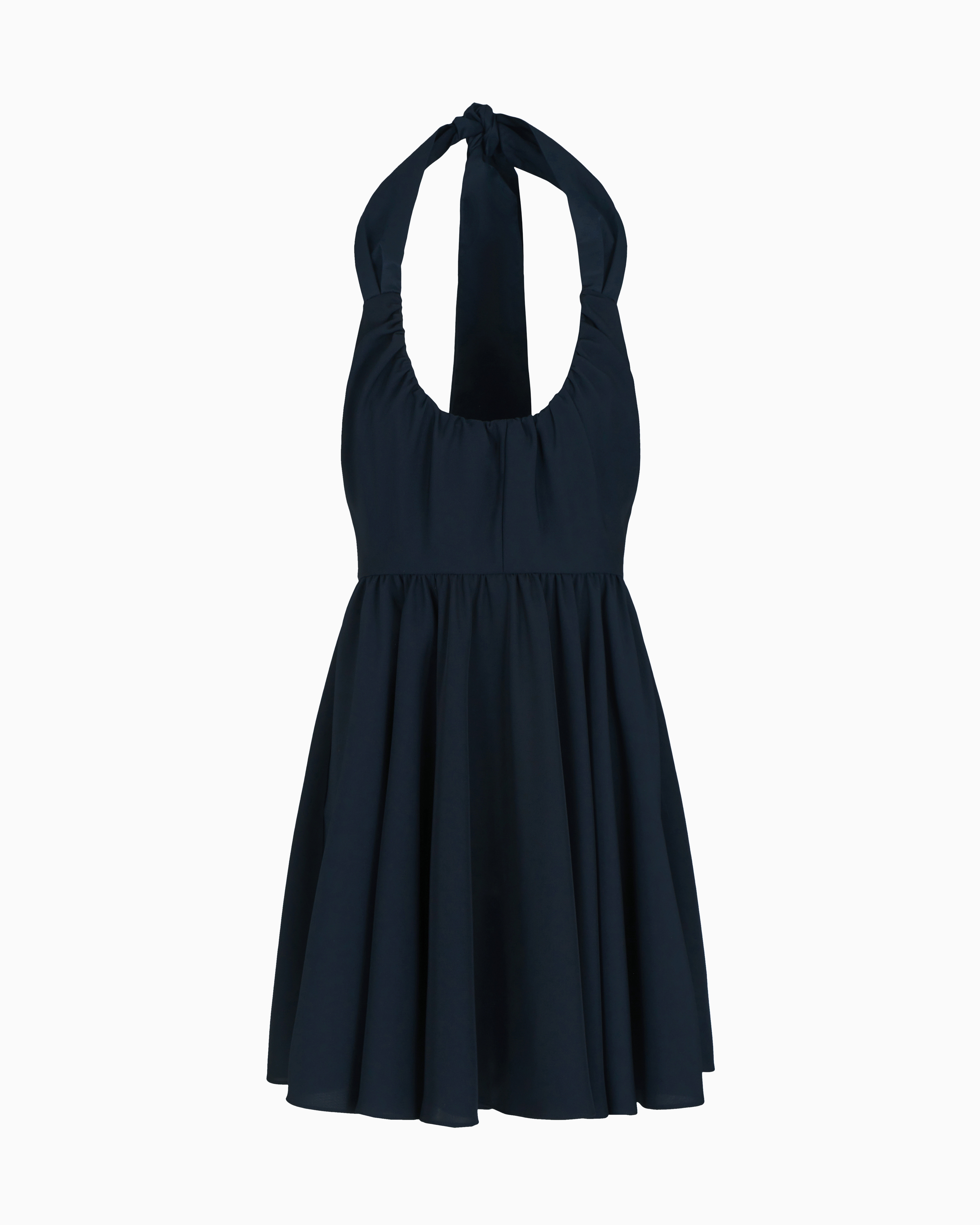 Armani Exchange Asv Short Dress With Bow In Navy Blue