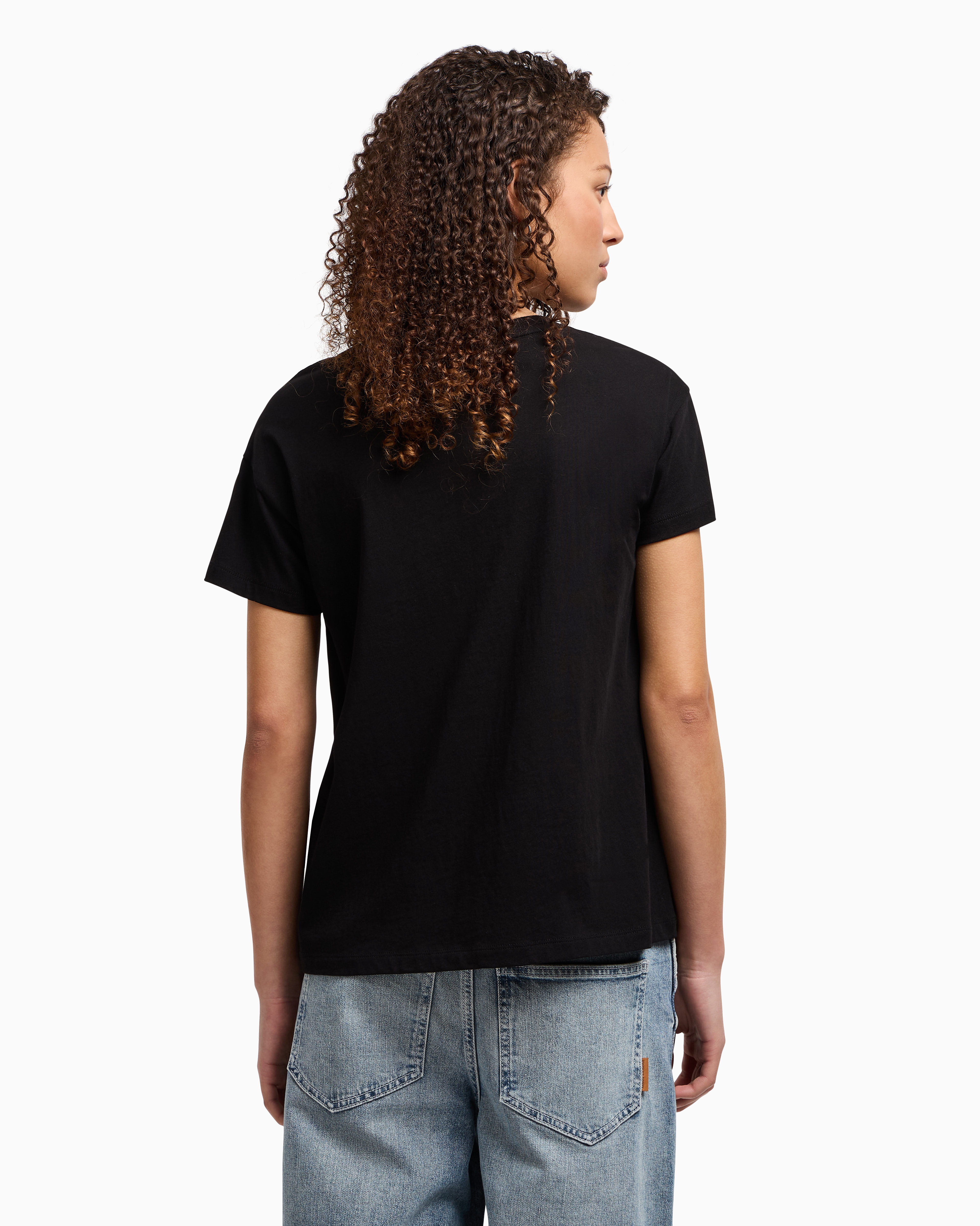 Armani Exchange Relaxed Fit T-shirts In Black