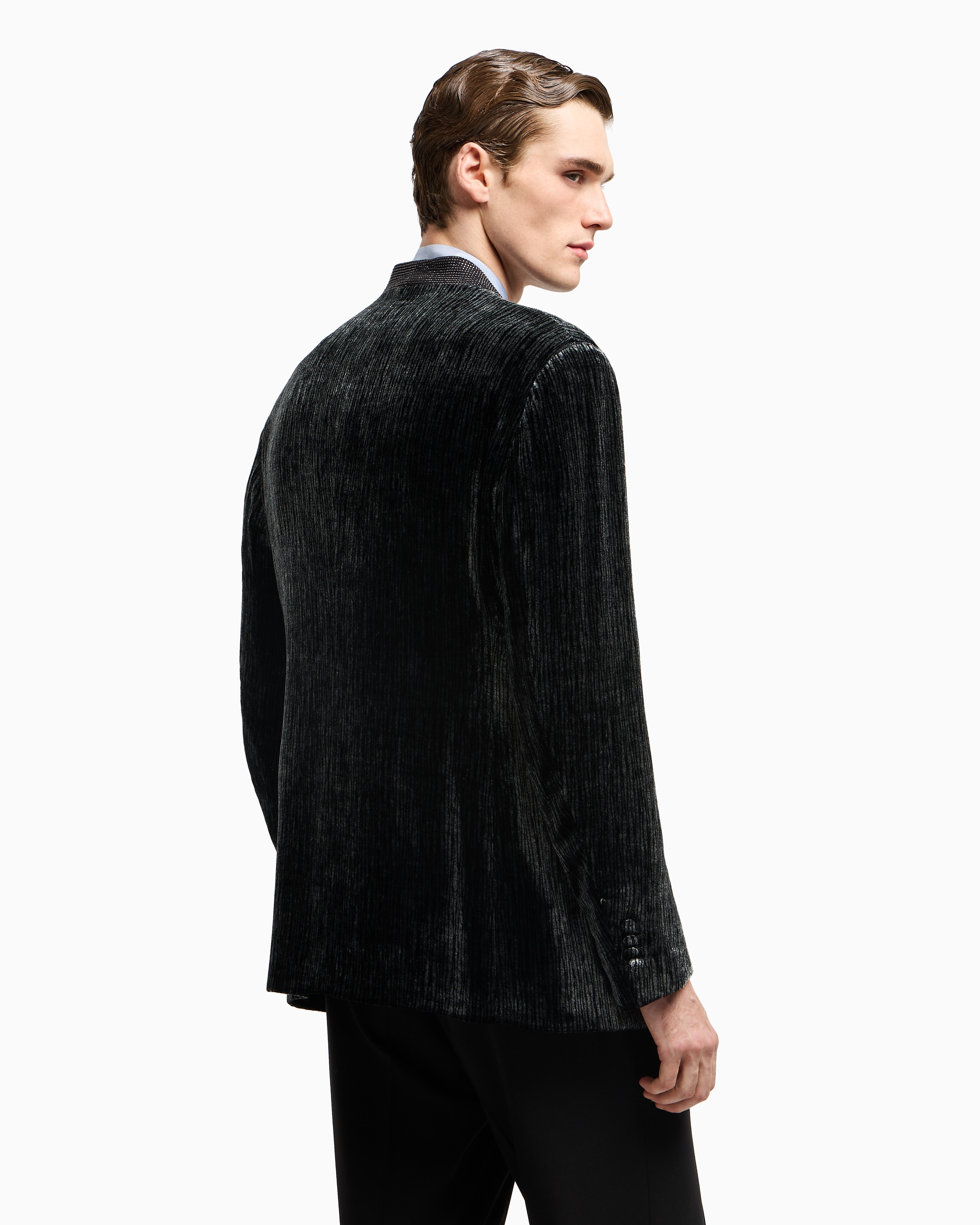 Giorgio Armani Upton Line Lurex Velvet And Rhinestone Tuxedo Jacket