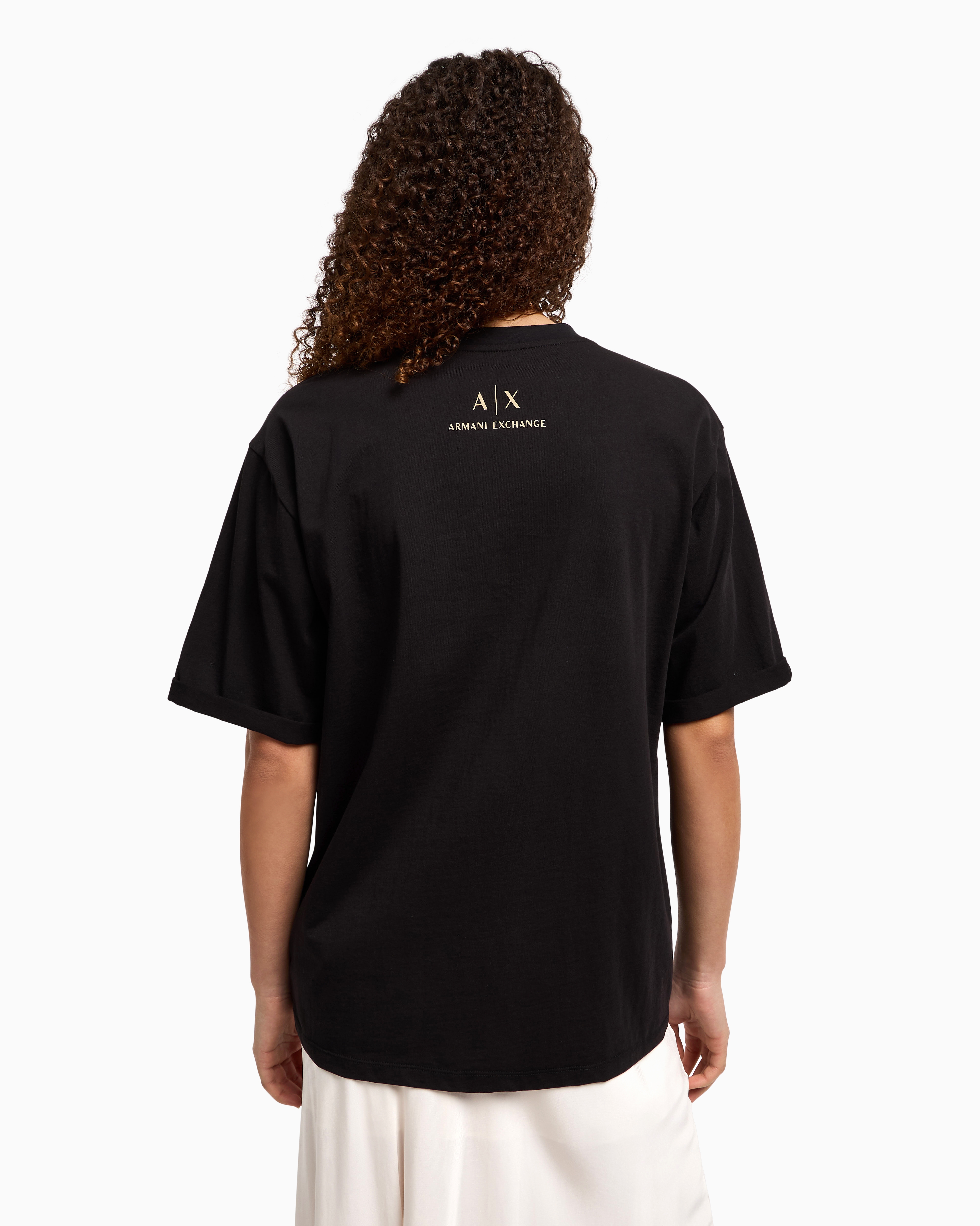 Armani Exchange Relaxed Fit T-shirts In Black