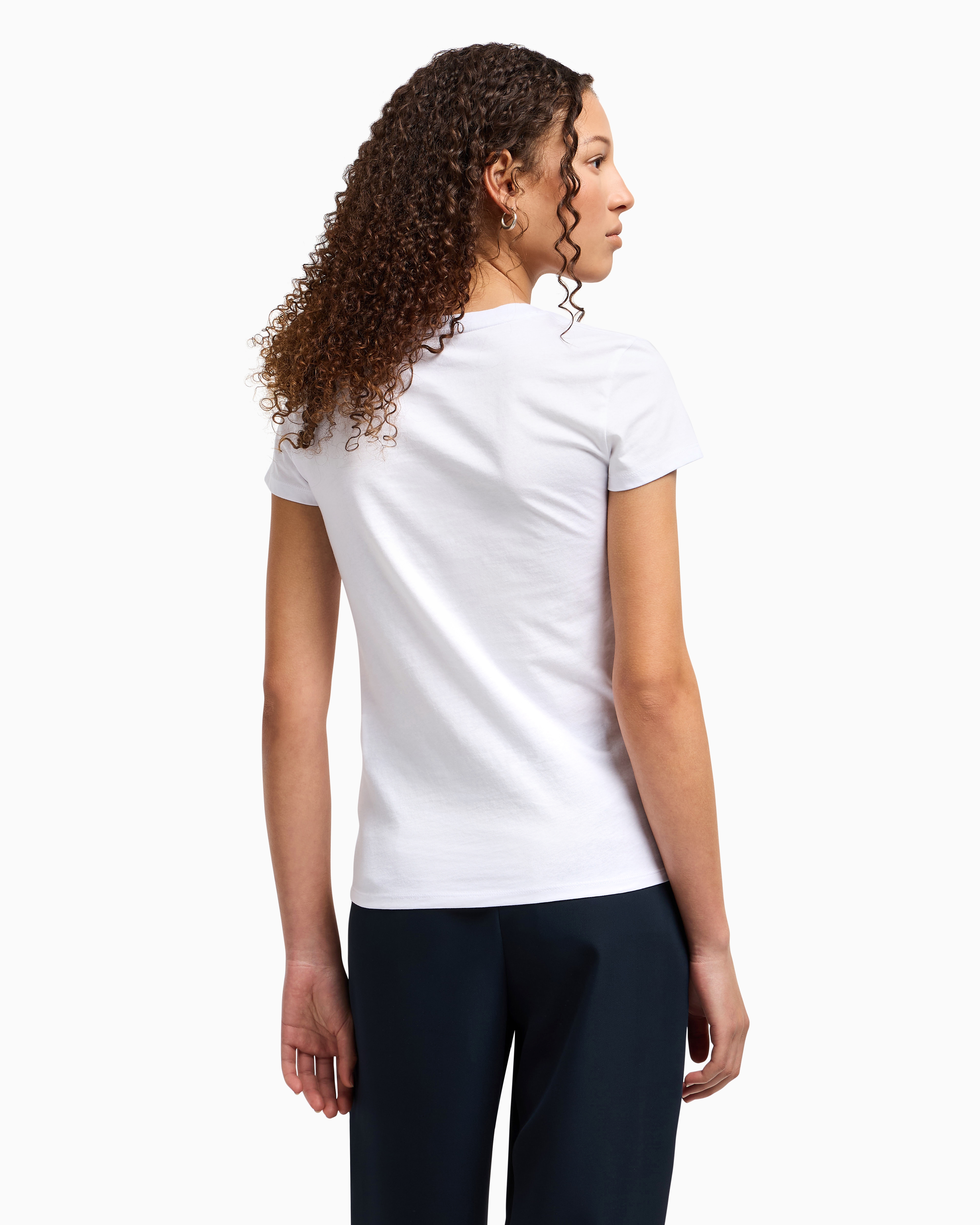 Armani Exchange - Slim Fit T-Shirts, Woman, White, Size: