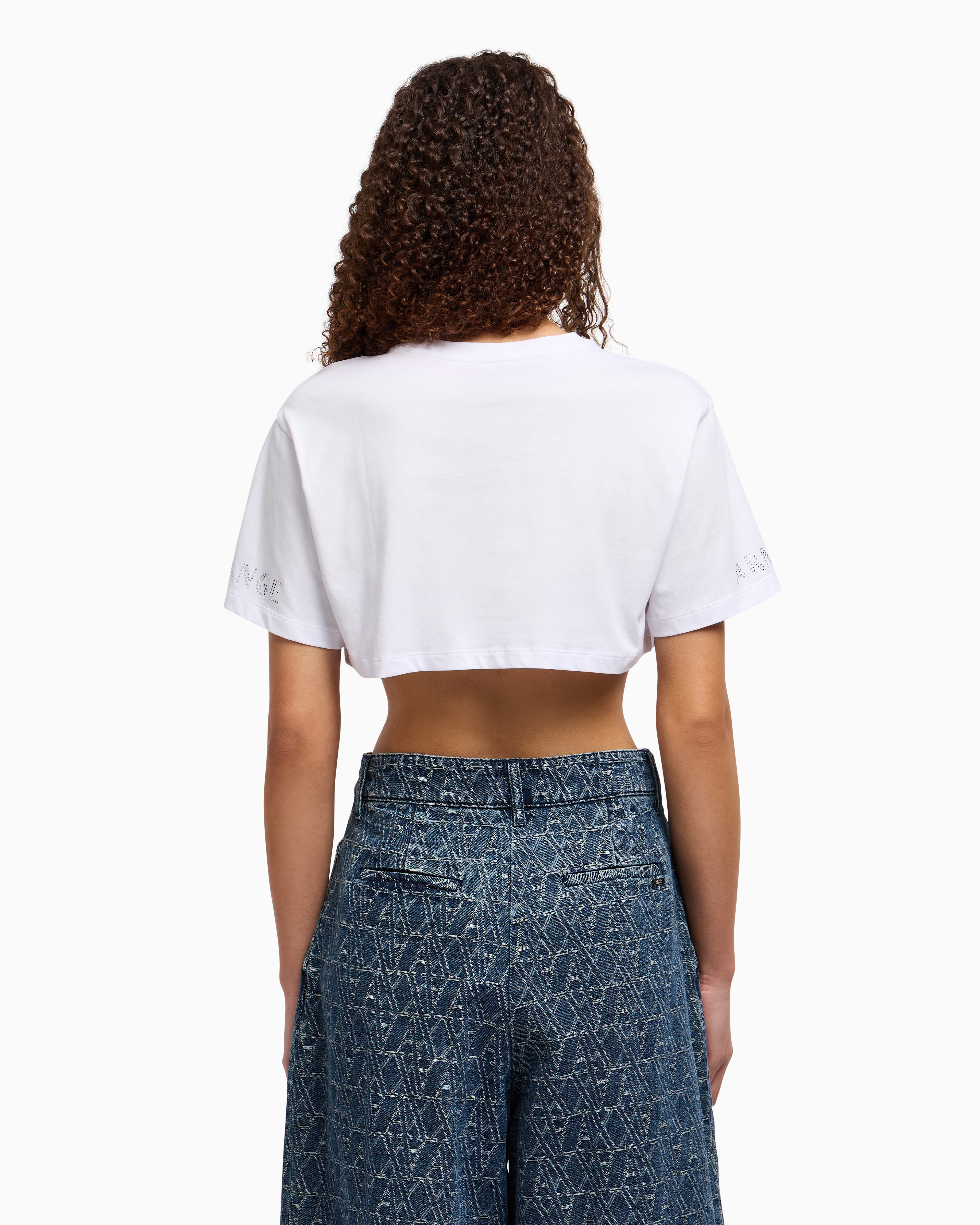 Armani Exchange Cropped T-shirts In White