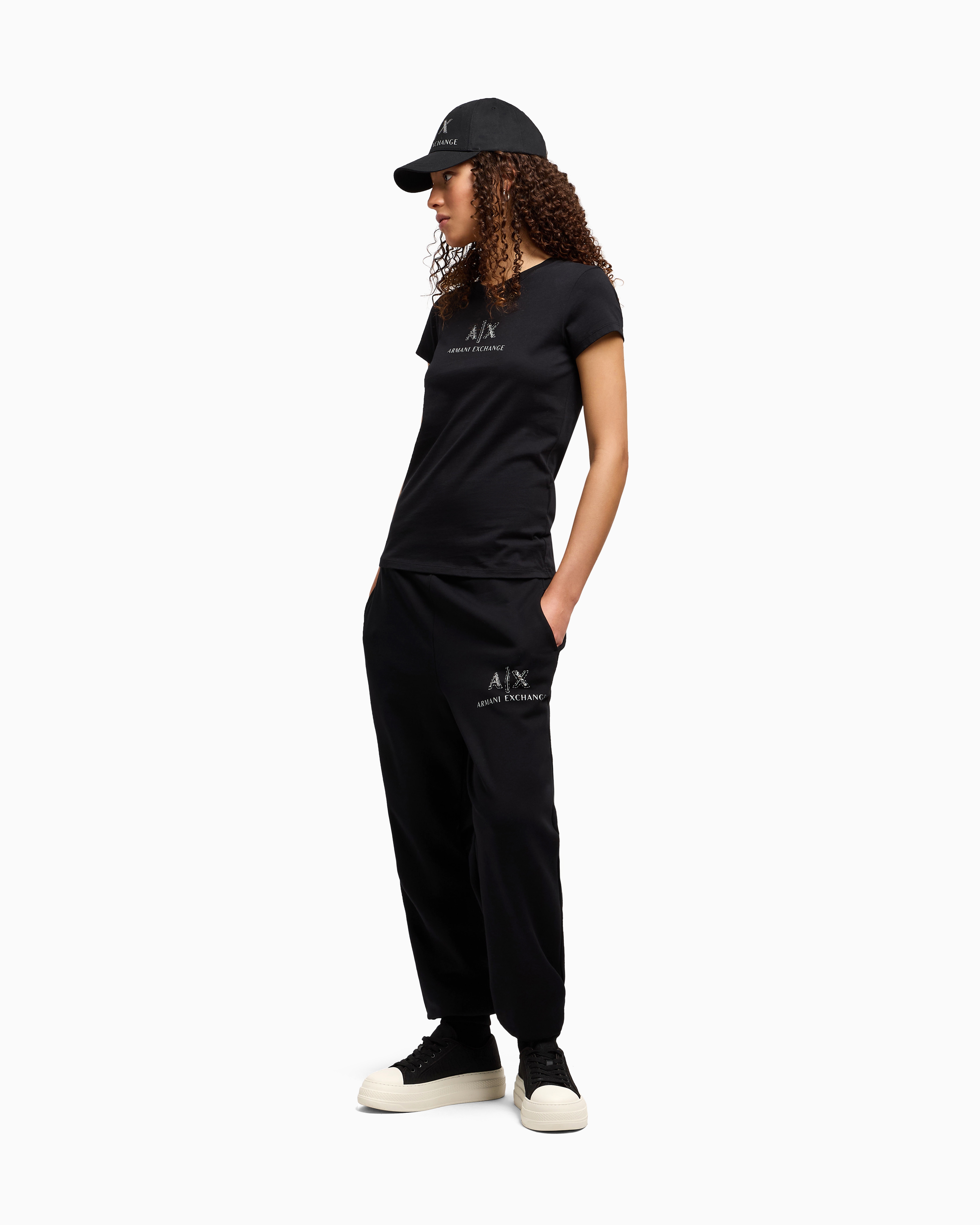 Armani Exchange Slim Fit T-shirts In Black