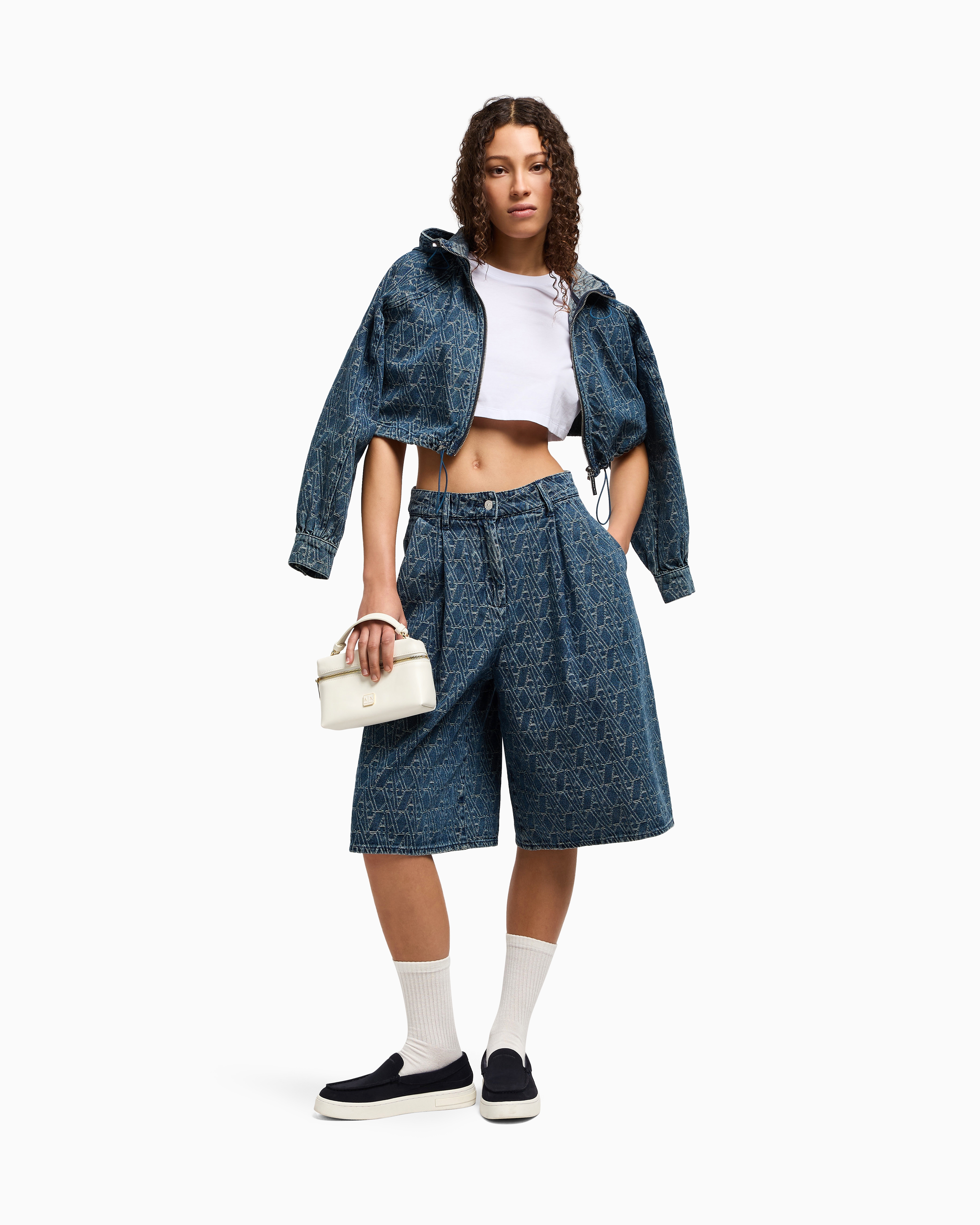 Armani Exchange Cropped T-shirts In White