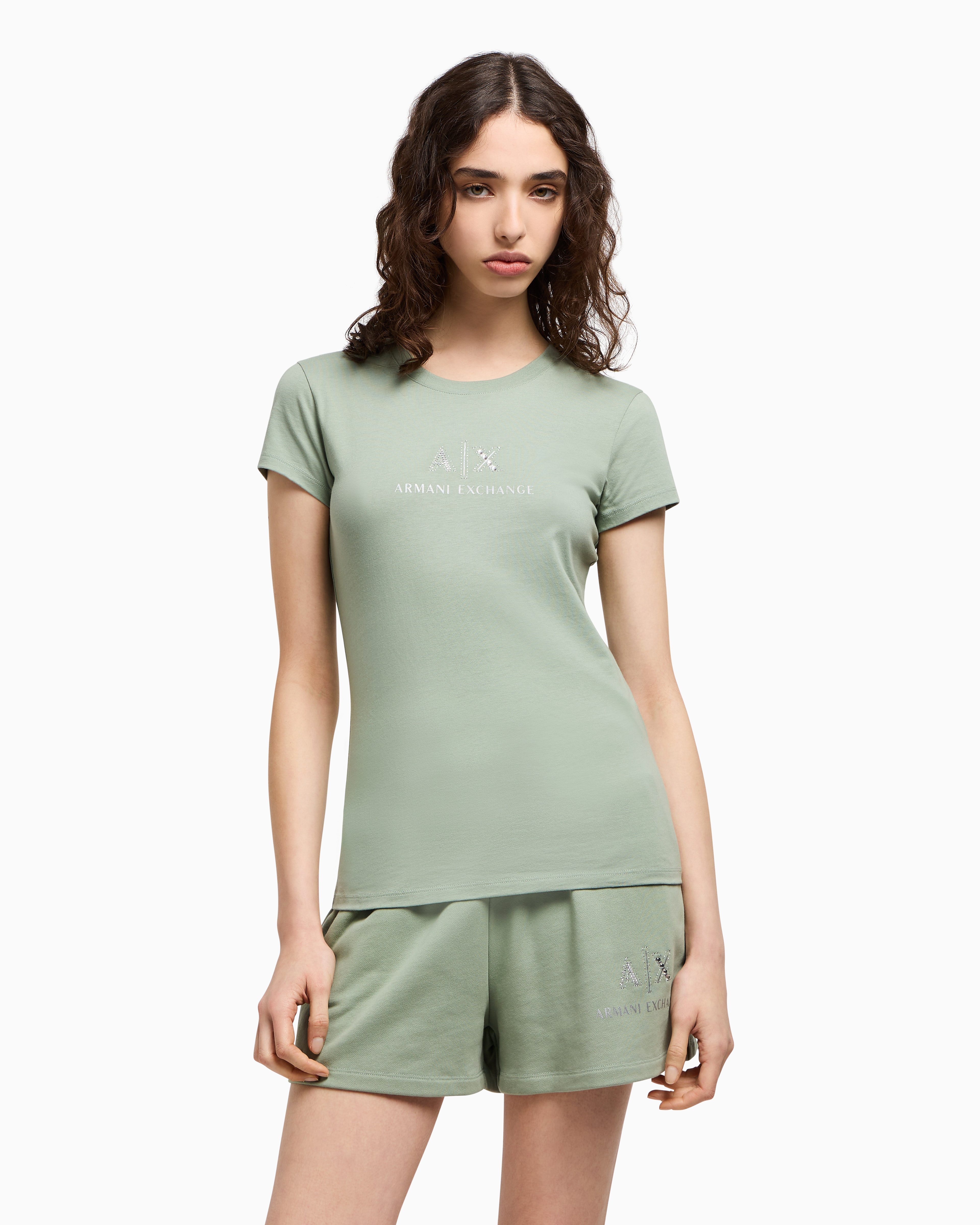 Armani Exchange Slim Fit T-shirts In Green