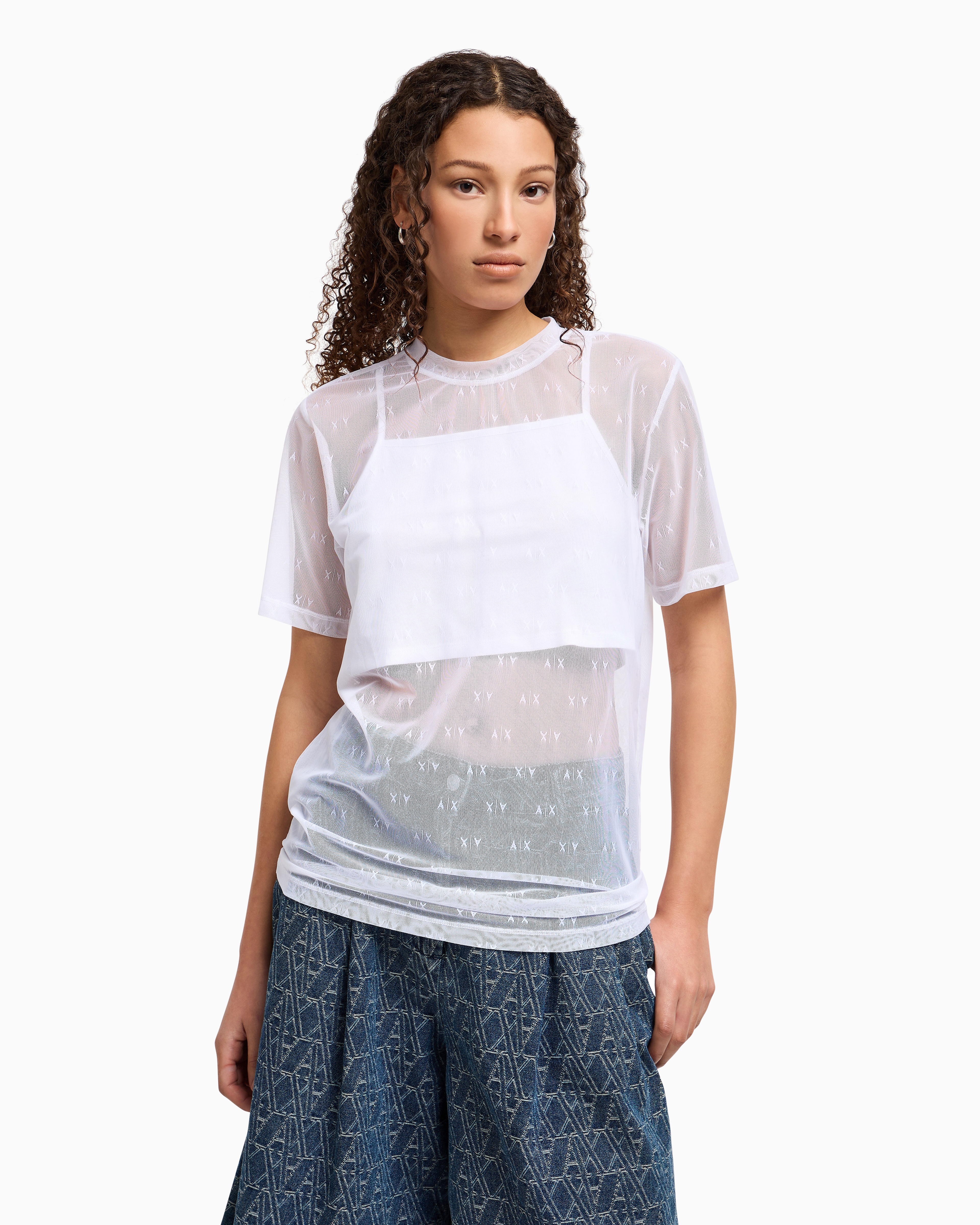 Armani Exchange Relaxed Fit T-shirts In White