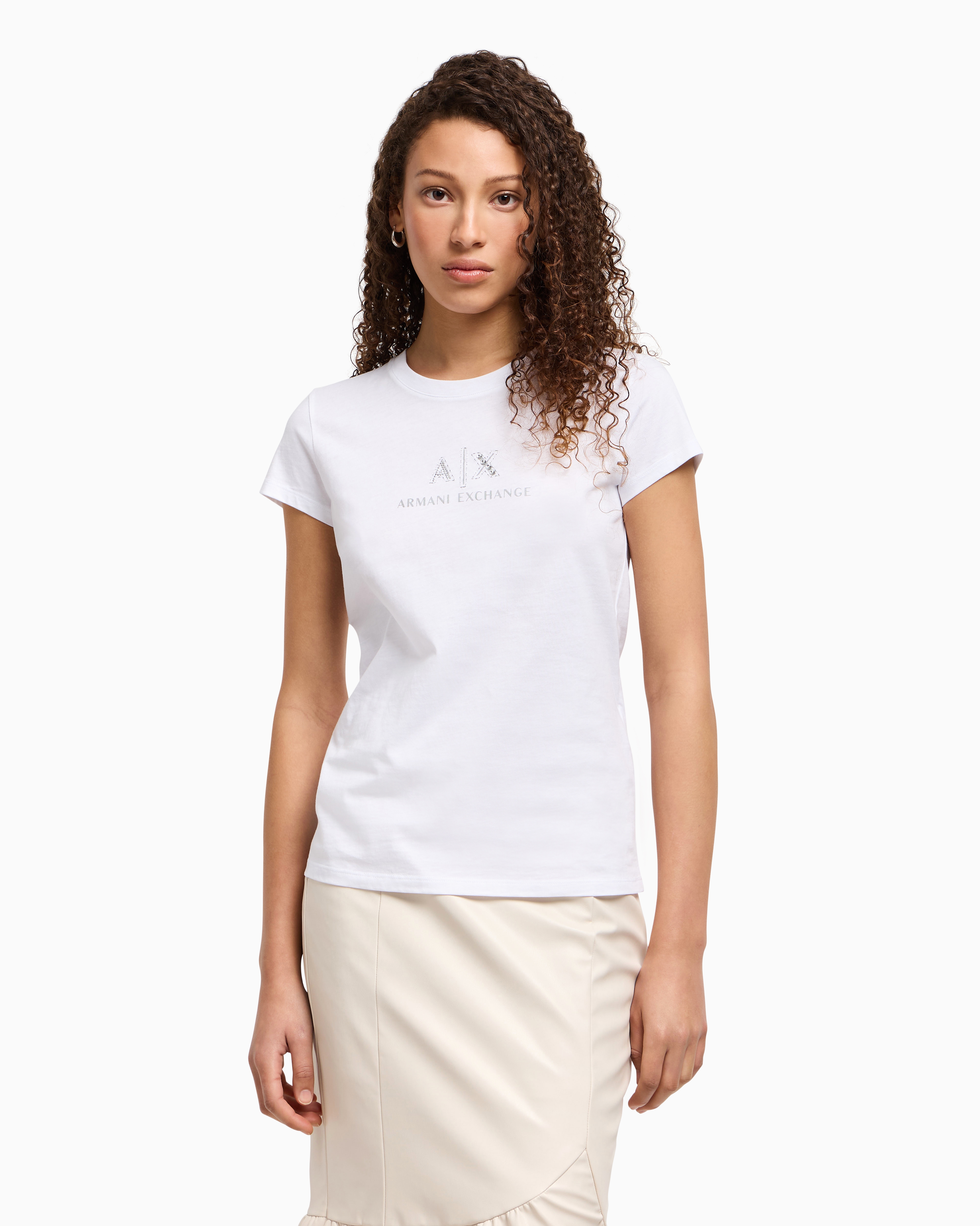 Armani Exchange Slim Fit T-shirts In White
