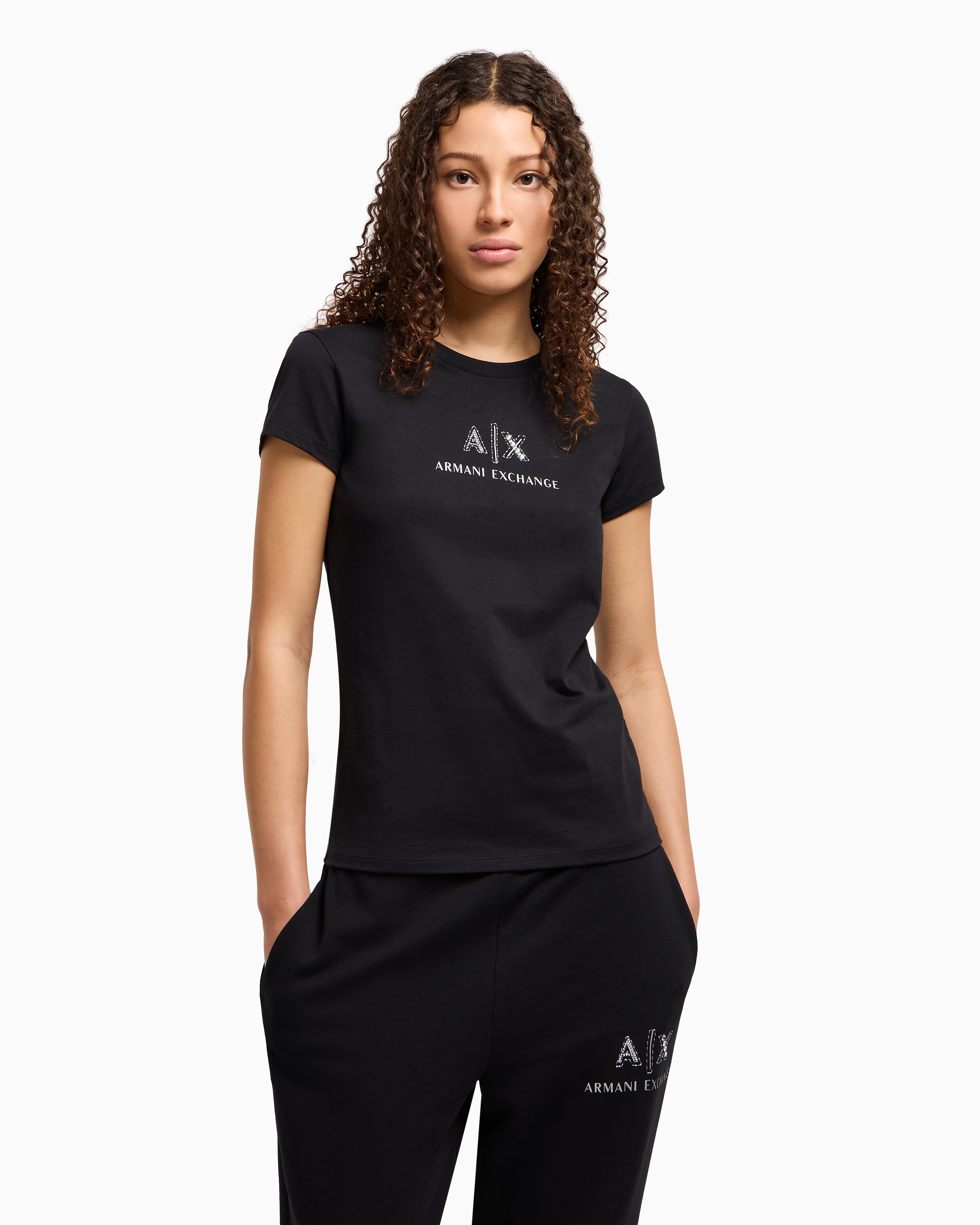 Armani Exchange Slim Fit T-shirts In Black