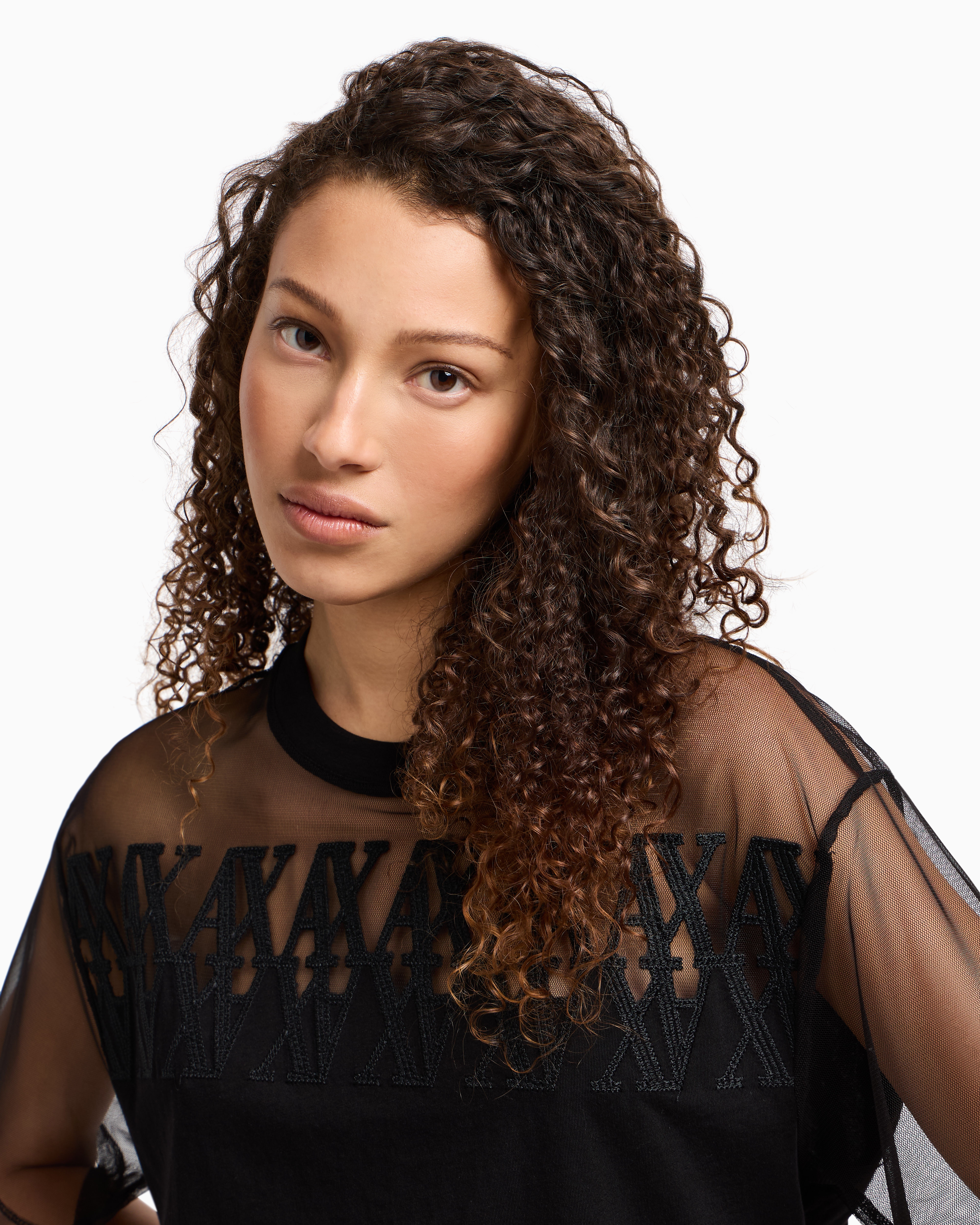 Armani Exchange Cropped T-shirts In Black