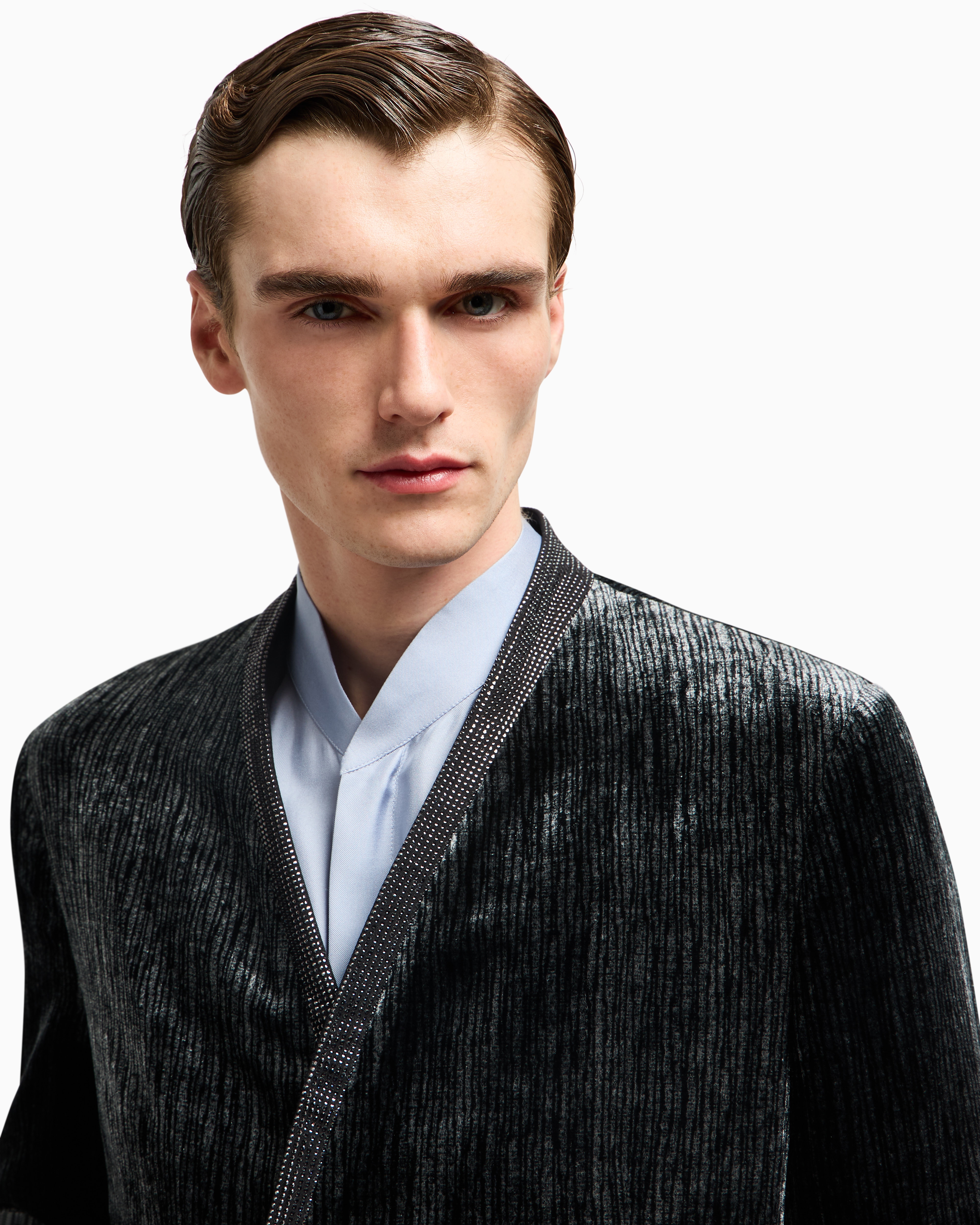 Giorgio Armani Upton Line Lurex Velvet And Rhinestone Tuxedo Jacket