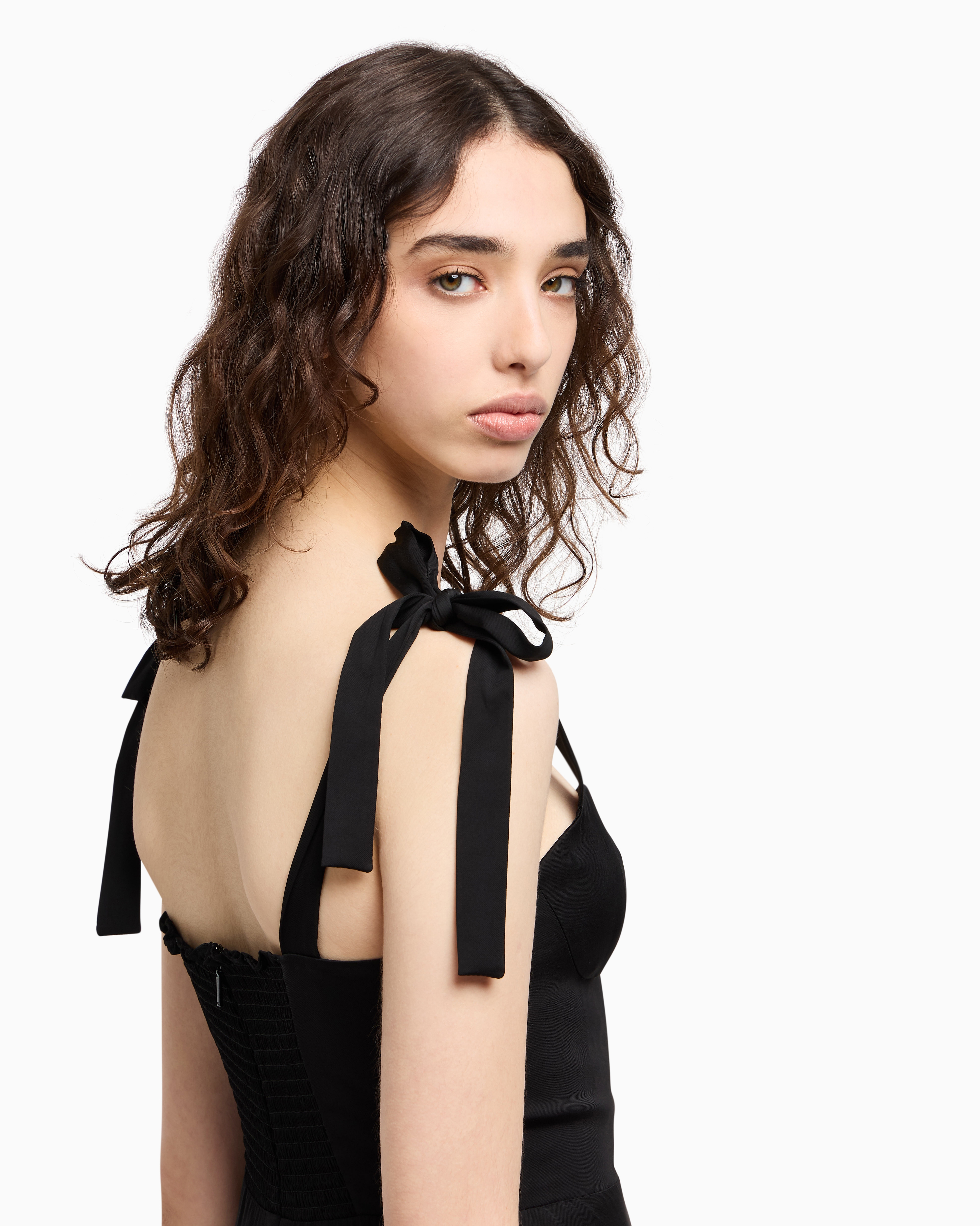 Armani Exchange - Longuette dress in viscose, Woman, Black, Size: 4