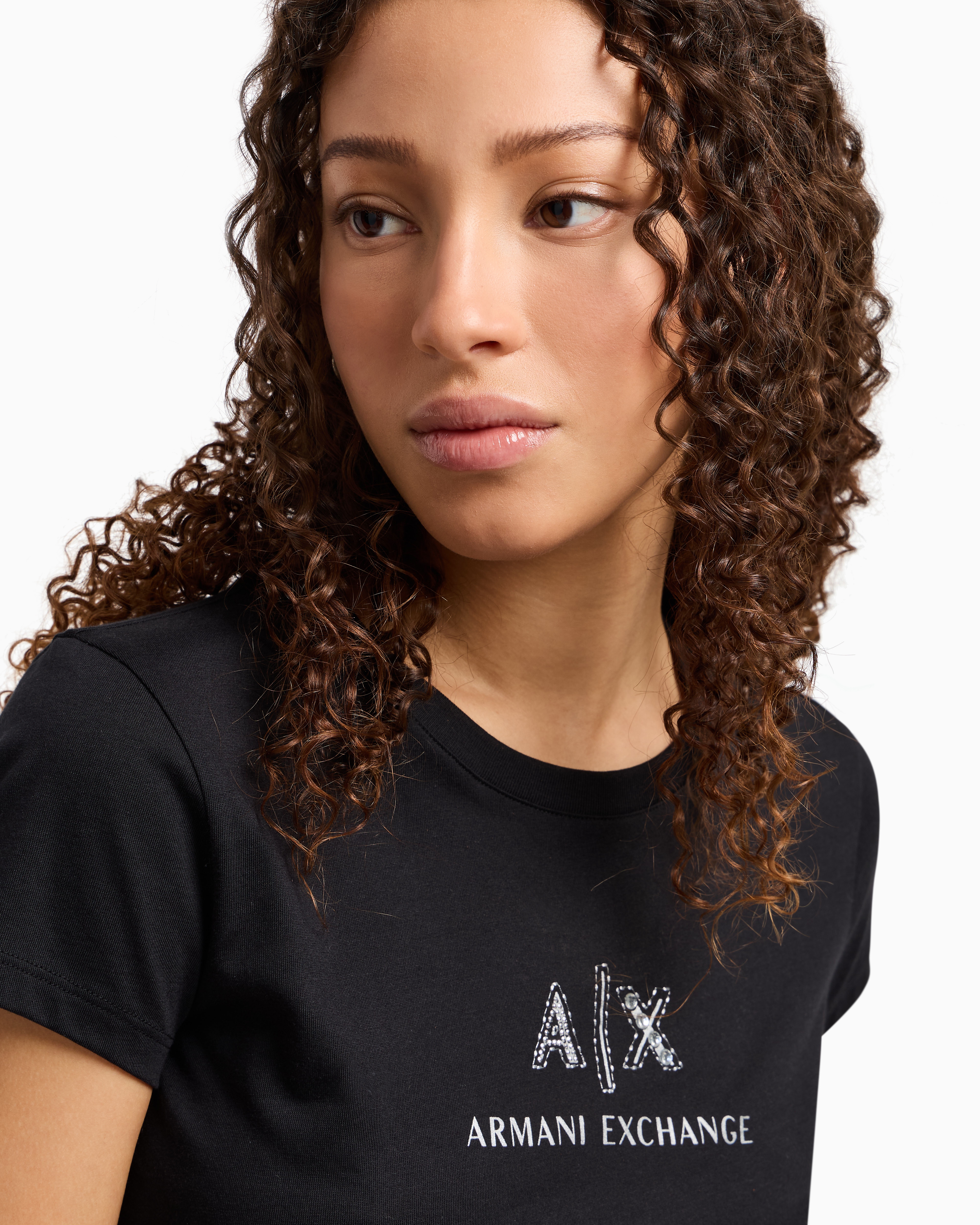 Armani Exchange Slim Fit T-shirts In Black