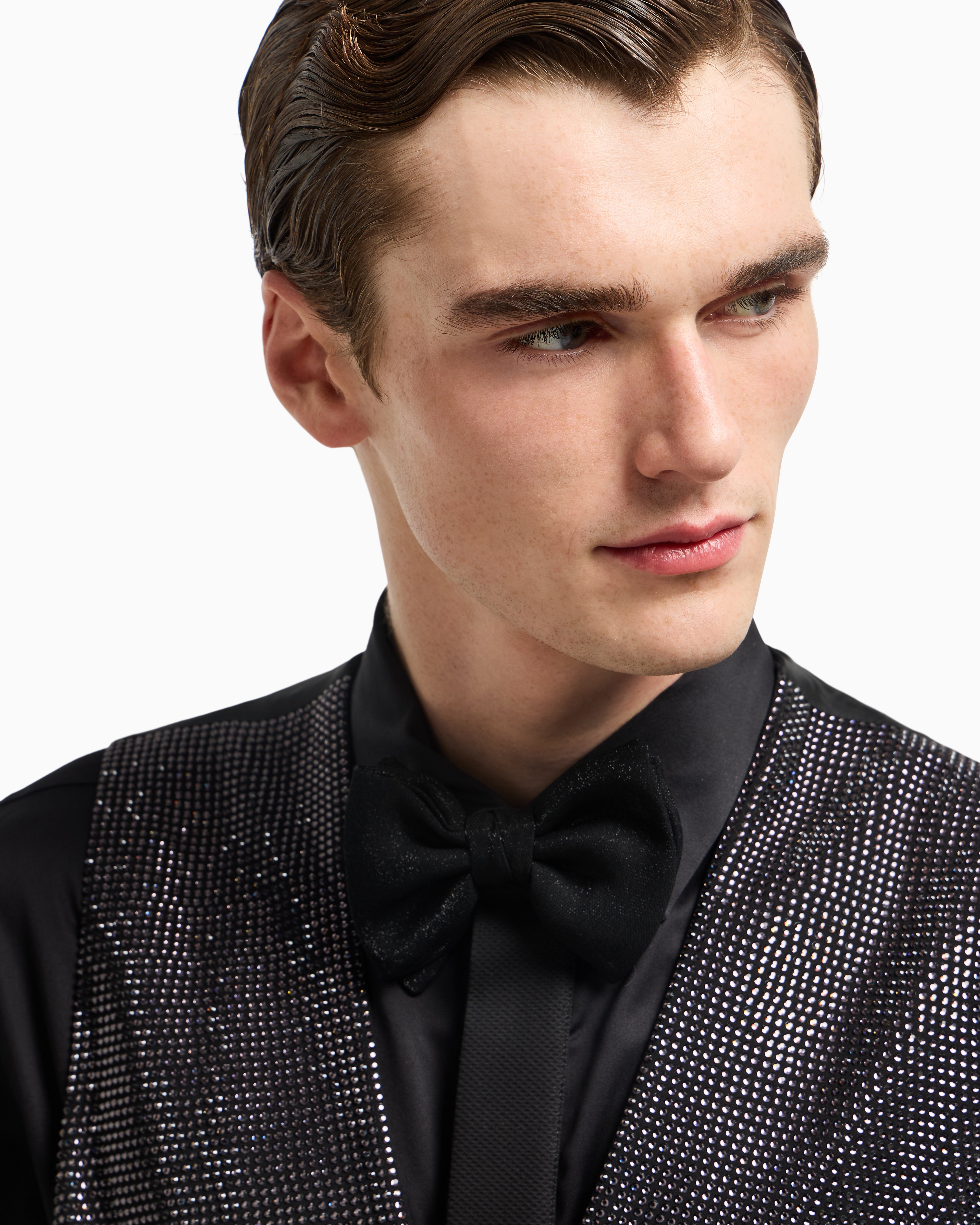 Giorgio Armani Knotted Bow Tie In A Lurex And Viscose Blend