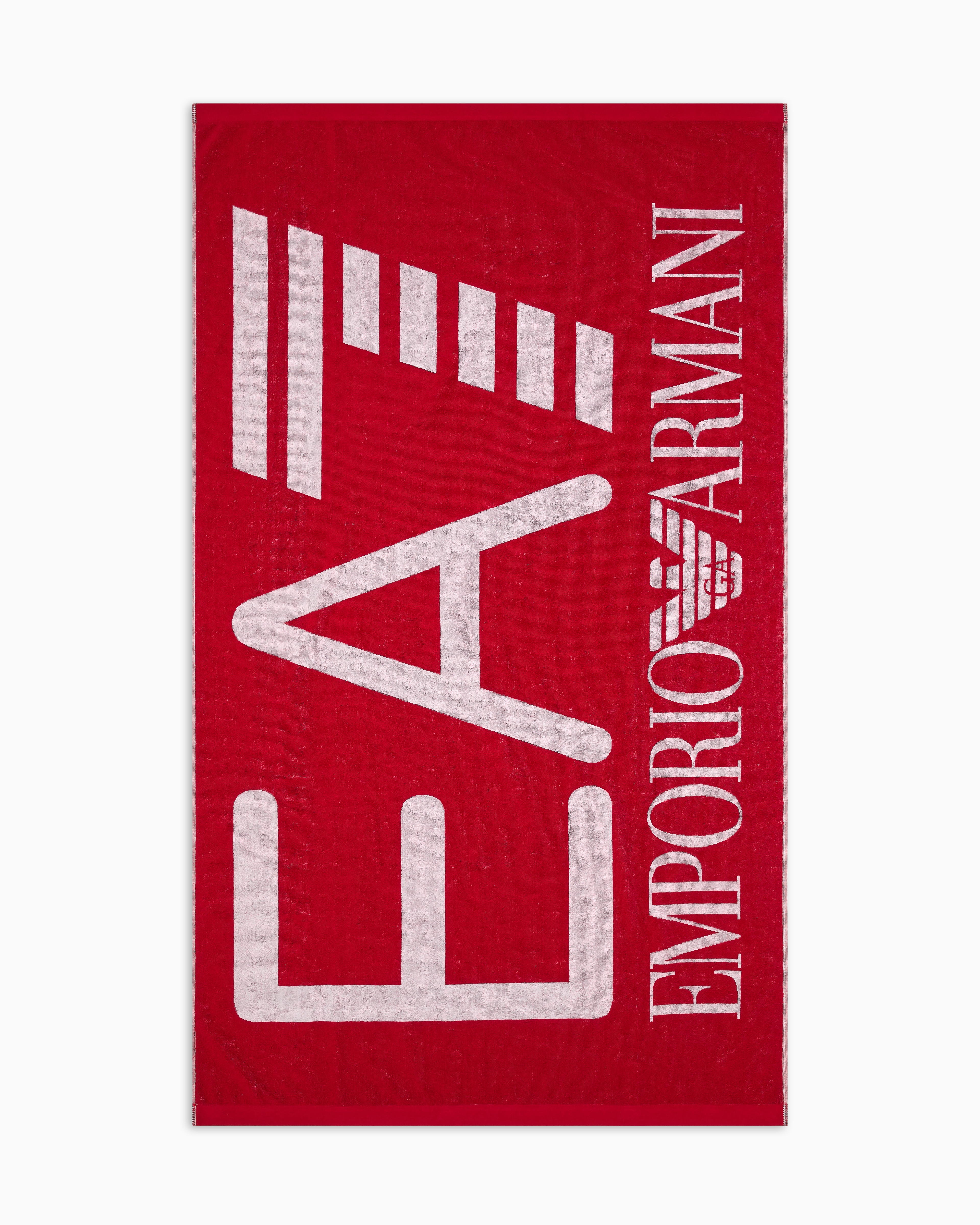 Ea7 Beach Towel In Absorbent Terry Cotton In Red