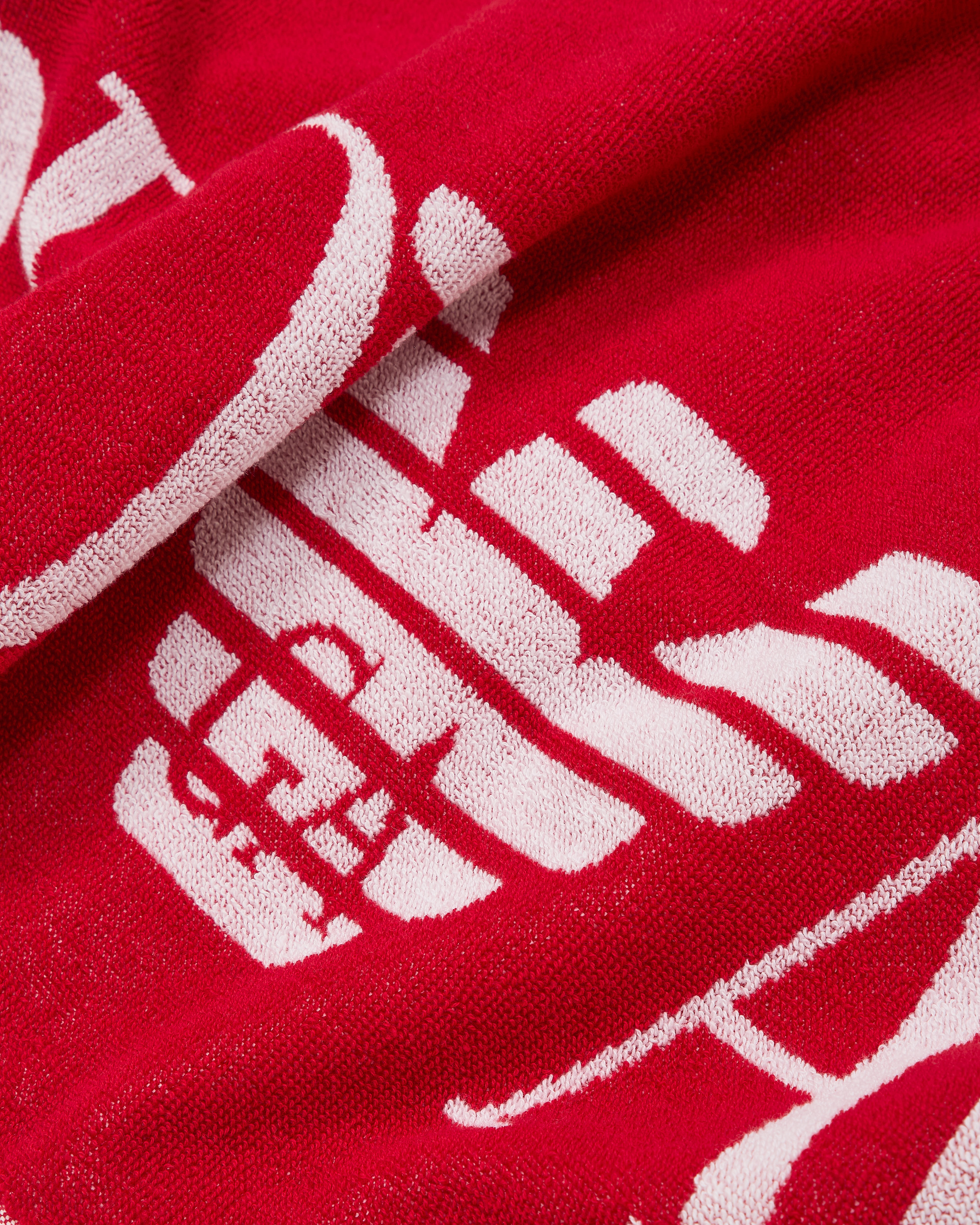 Ea7 Beach Towel In Absorbent Terry Cotton In Red