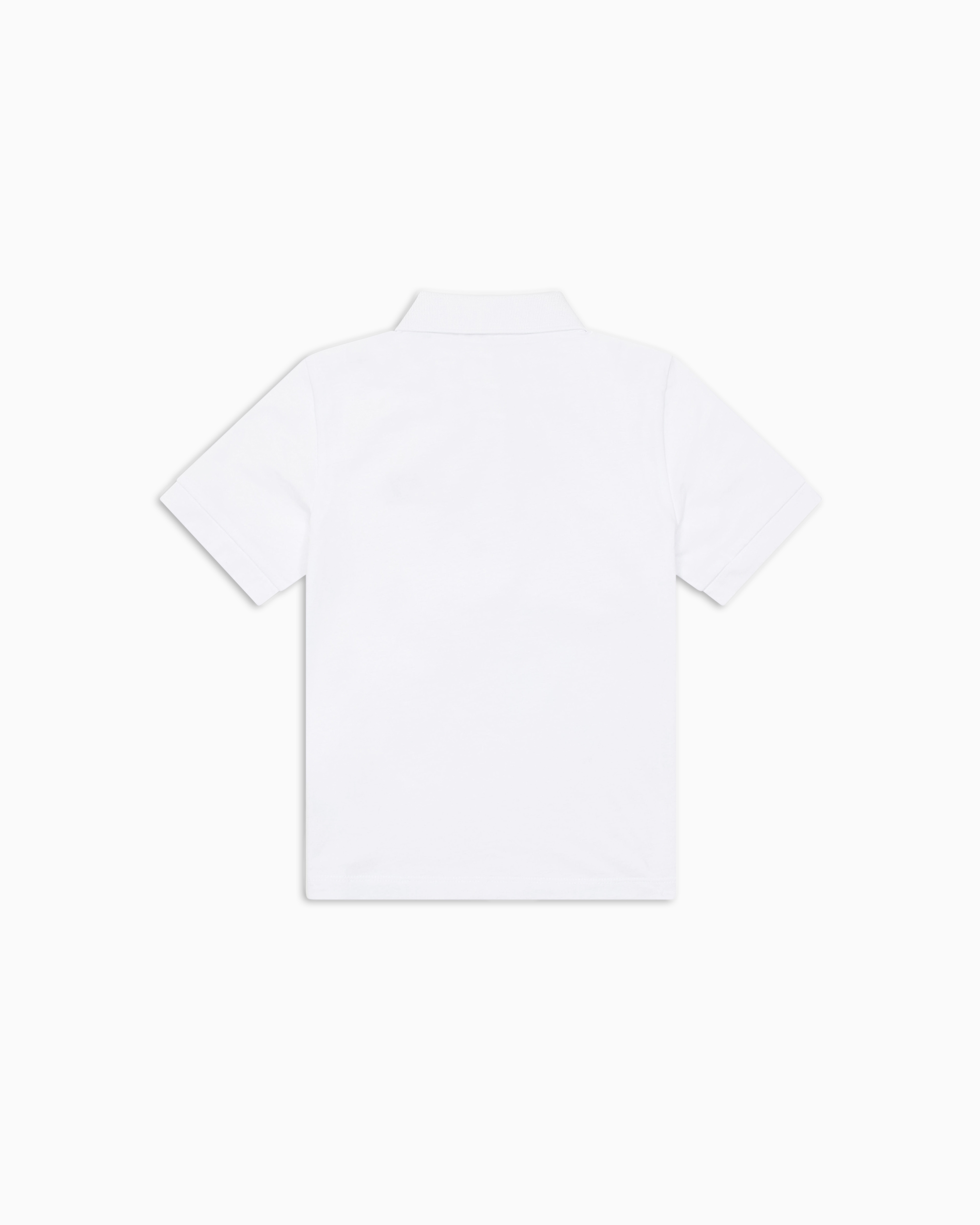 Ea7 Core Identity Boy Cotton Polo Shirt In White
