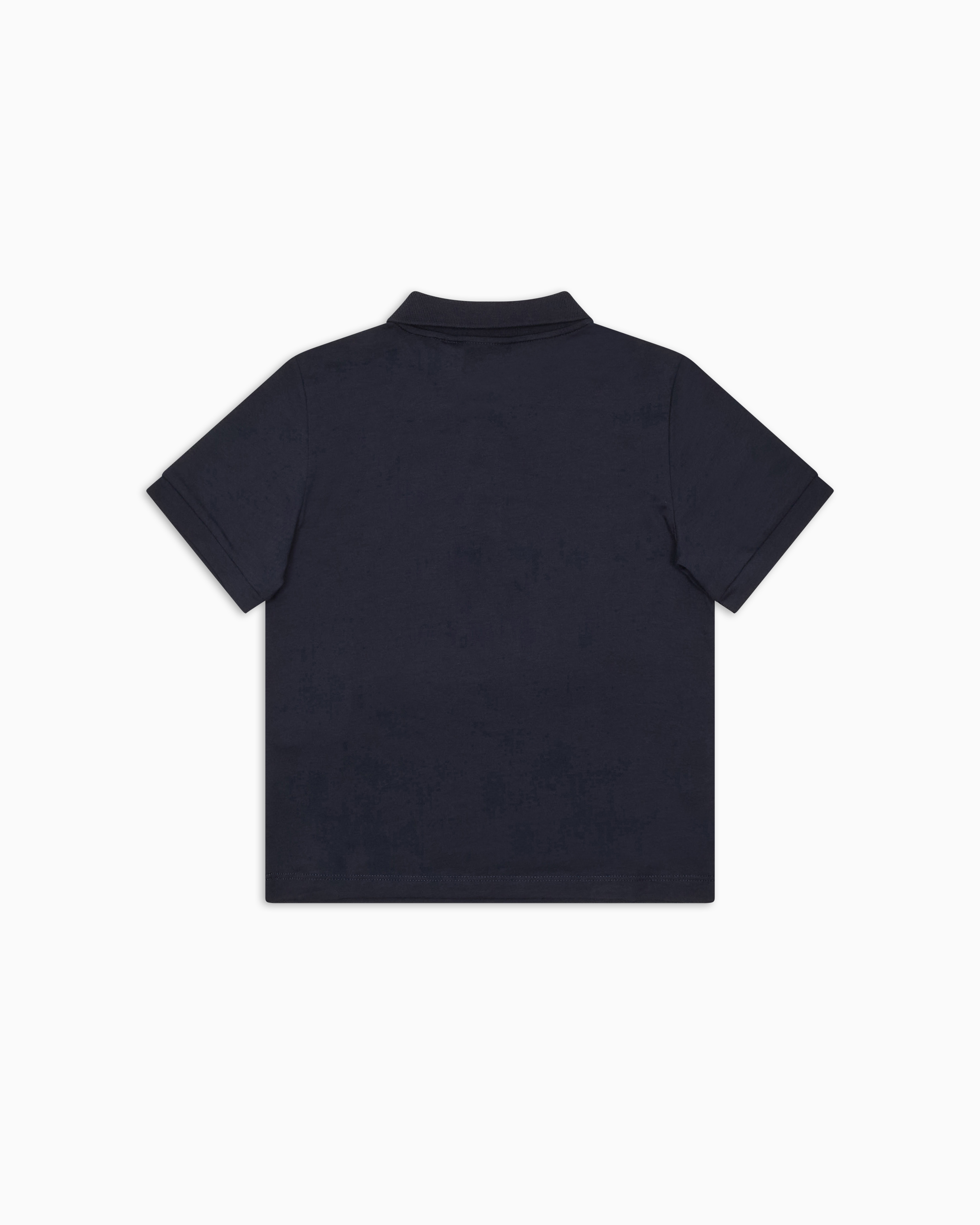 Ea7 Core Identity Boy Cotton Polo Shirt In Navy Blue