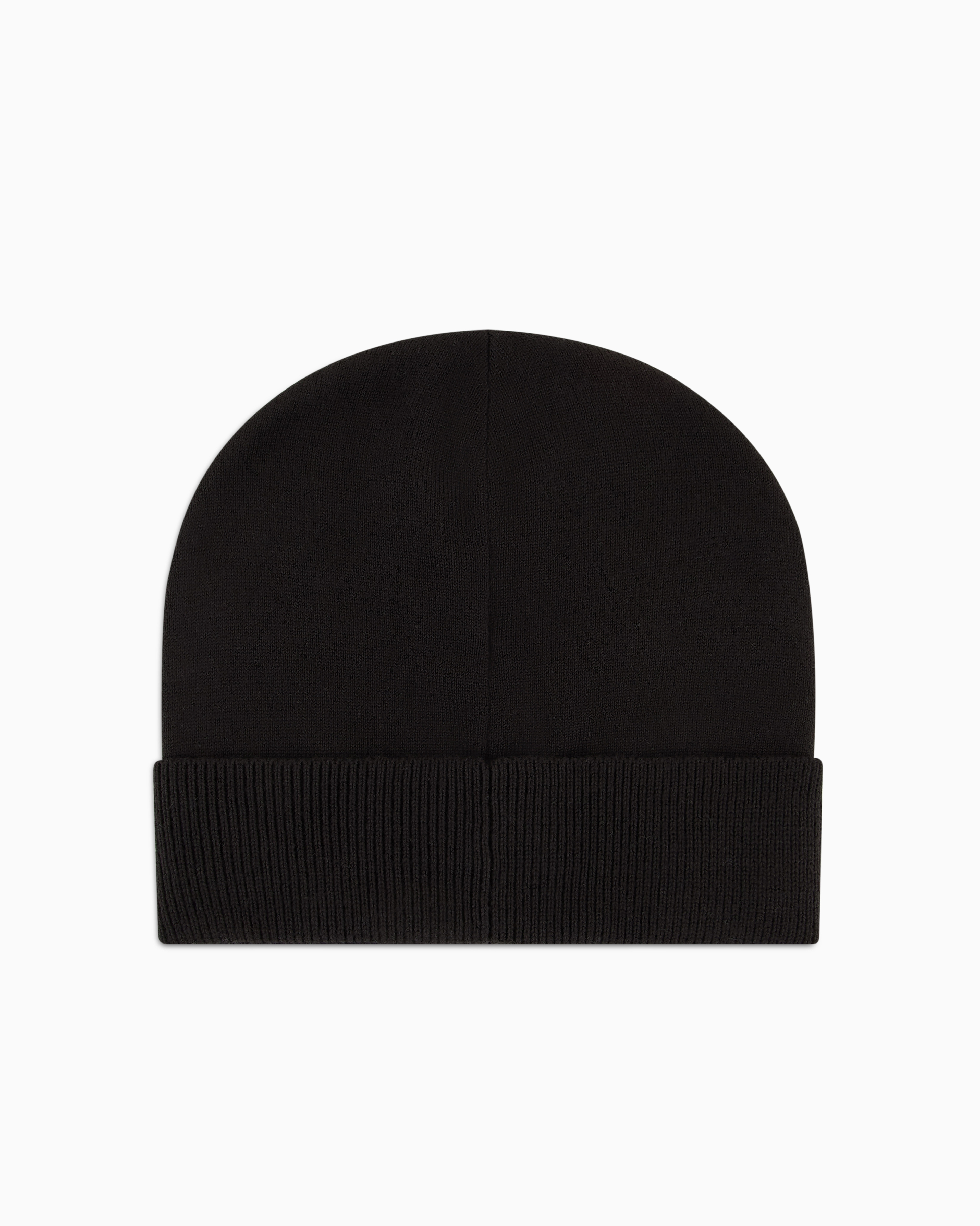 Ea7 Visibility Beanie With Oversized Logo In Black