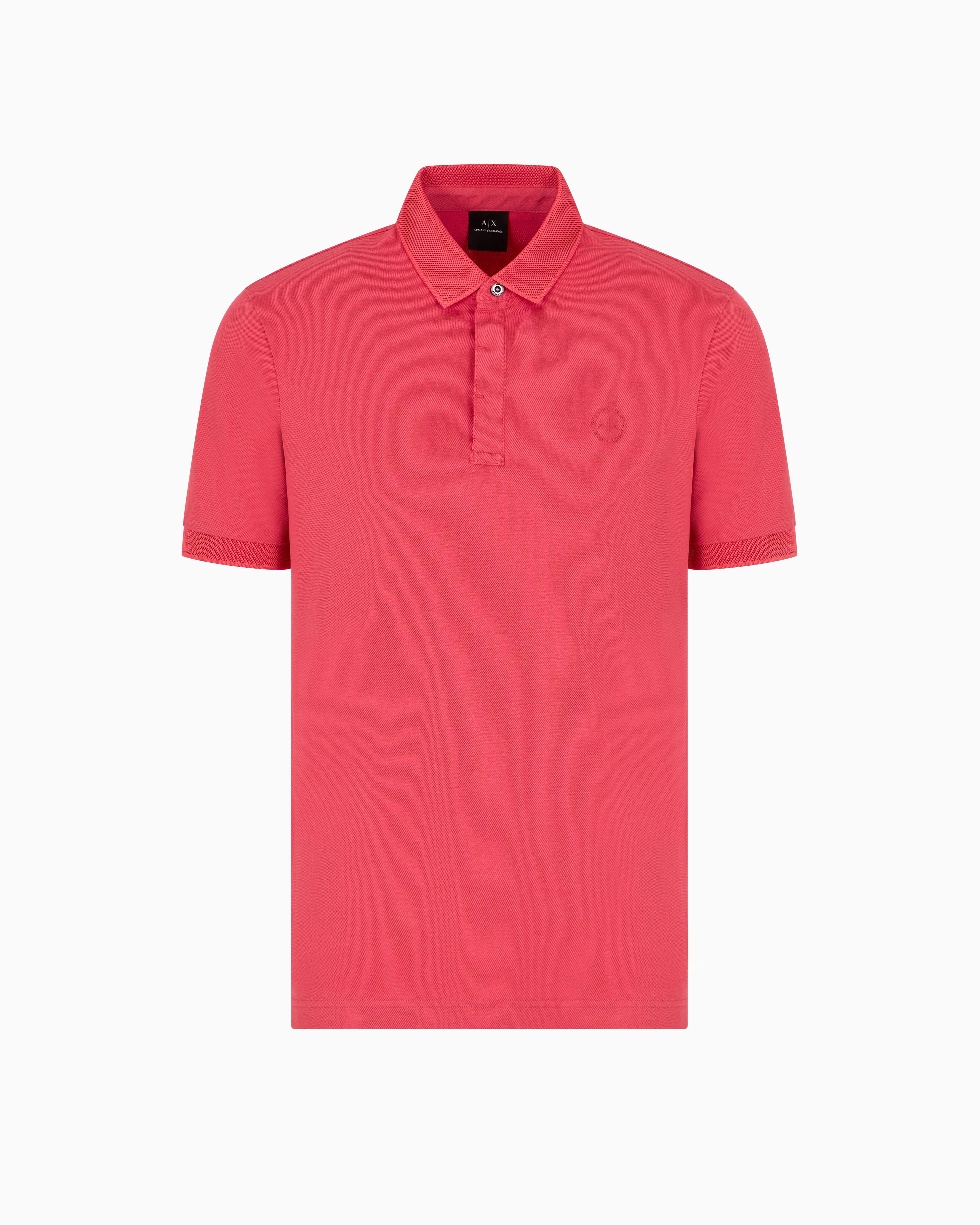 Armani Exchange Slim Fit Polo In Stretch Piquet In Red