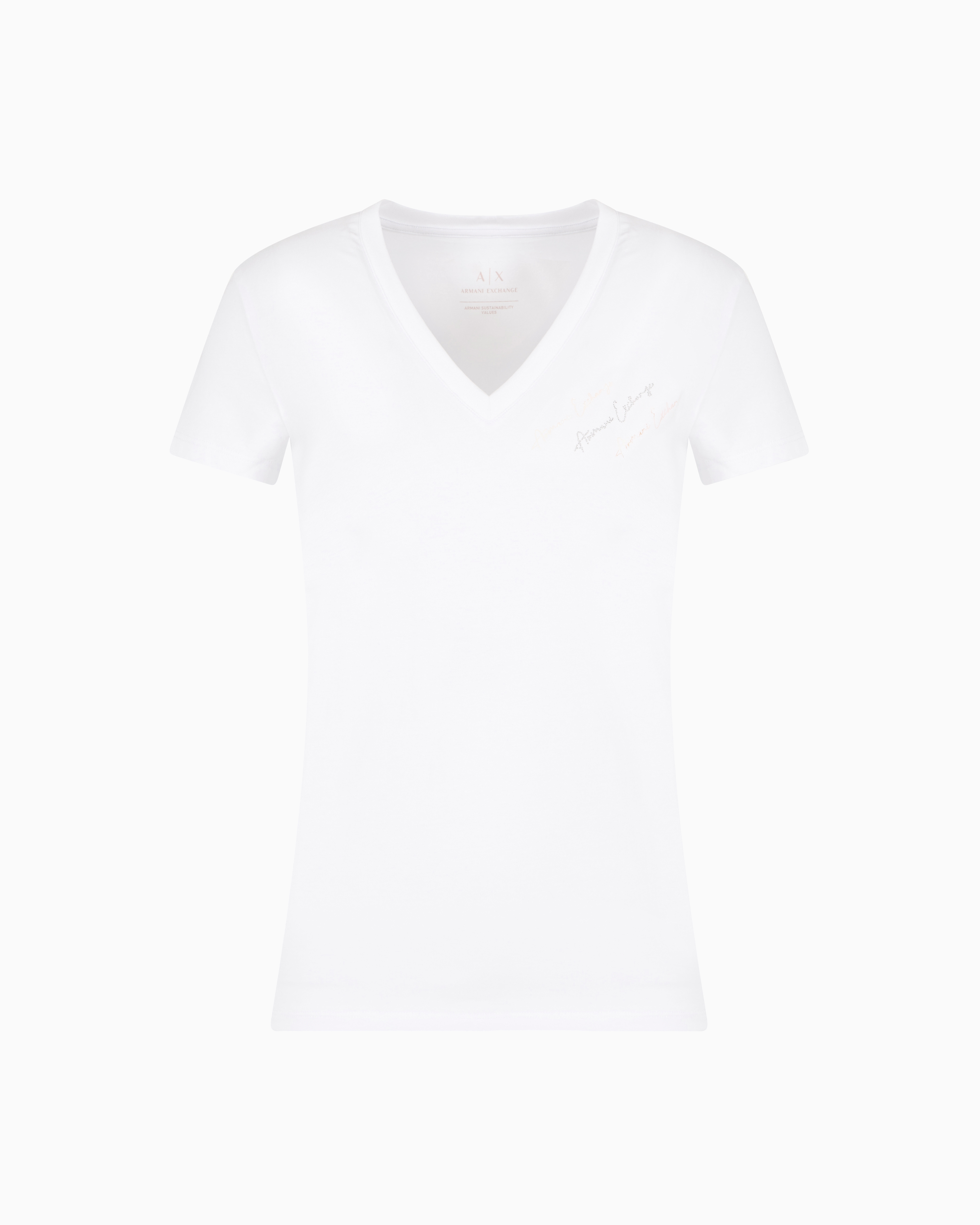 Armani Exchange Slim Fit T-shirts In White