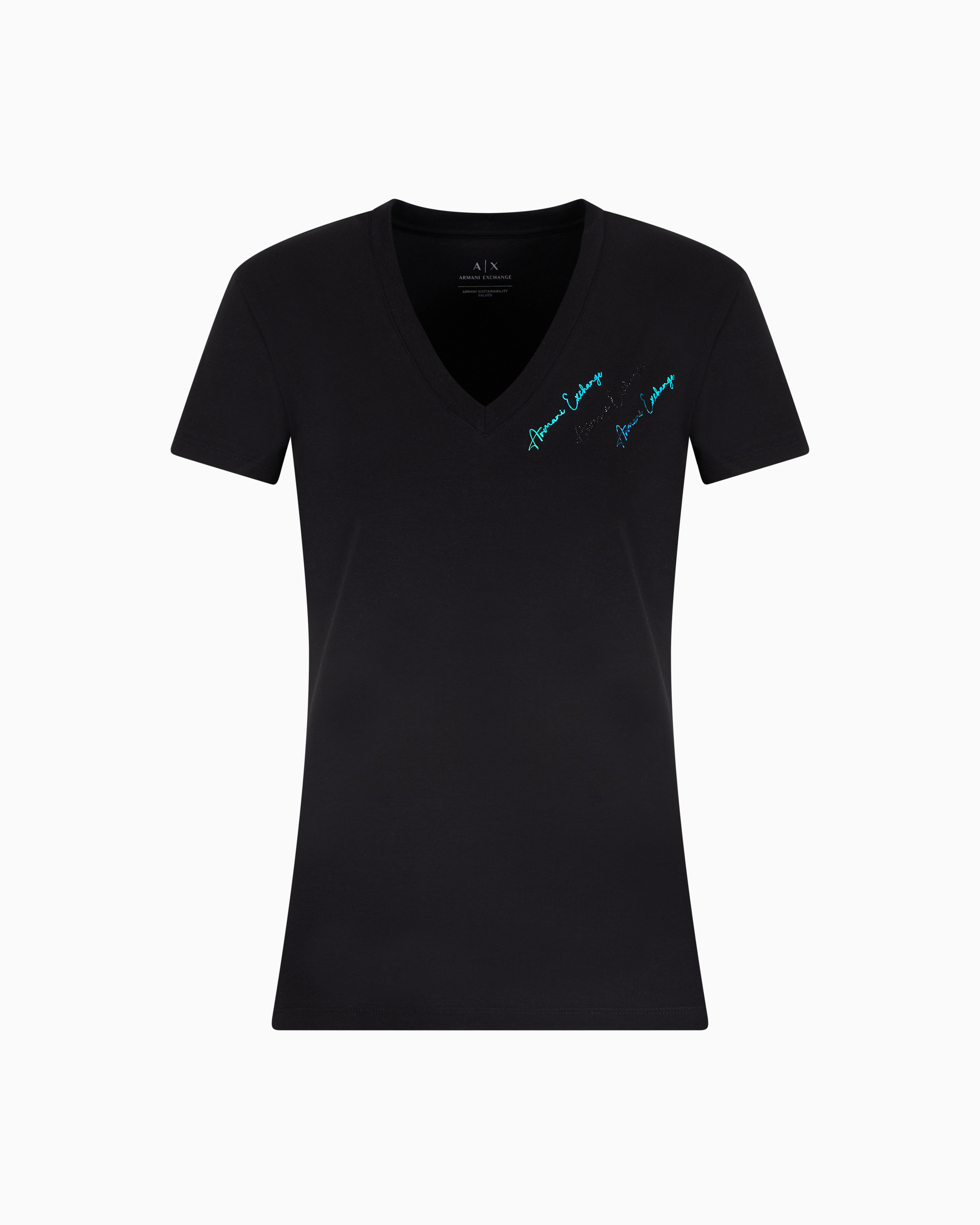 Armani Exchange Slim Fit T-shirts In Black