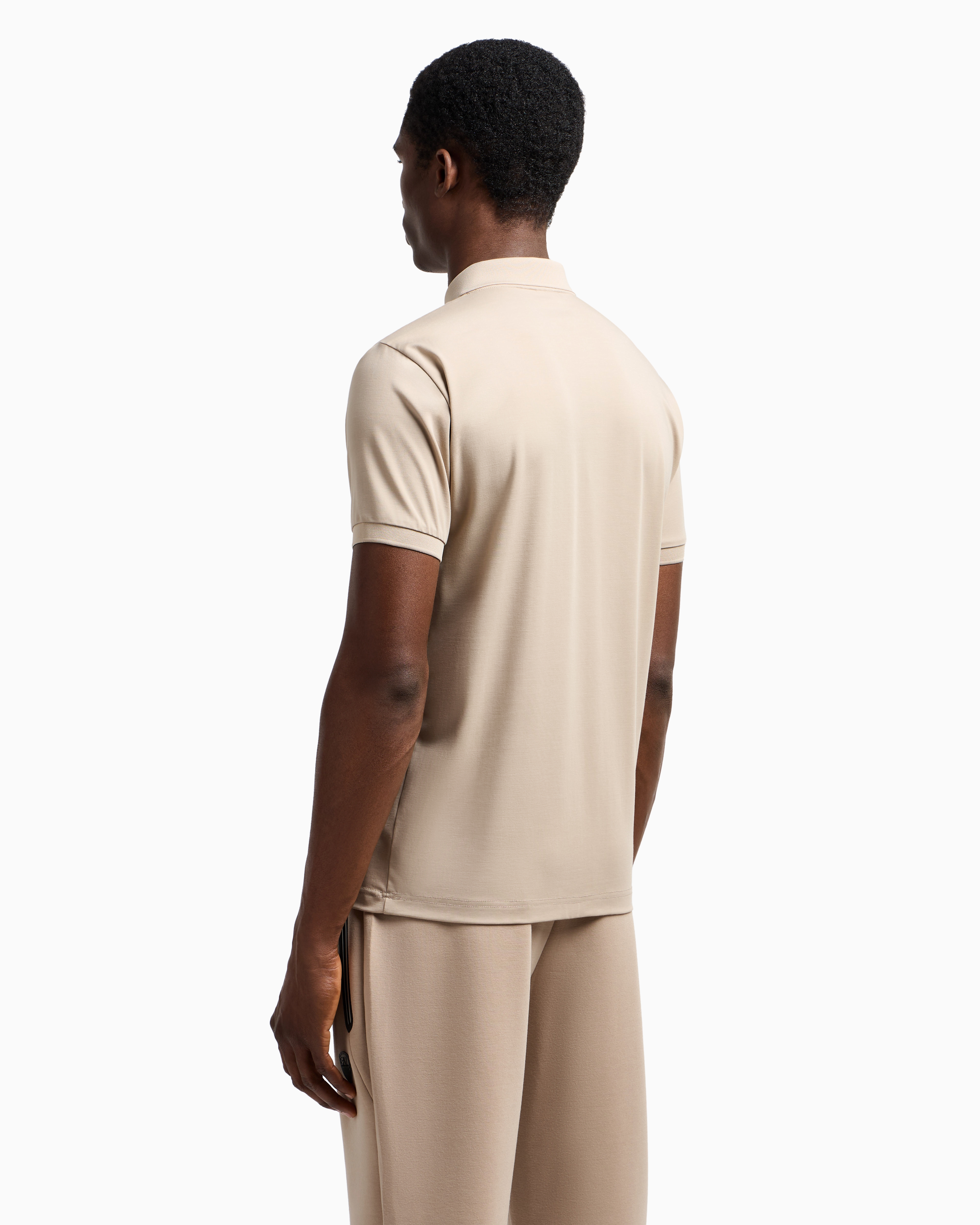 EA7 PREMIUM SHIELD POLO SHIRT IN NYLON AND JERSEY VISCOSE