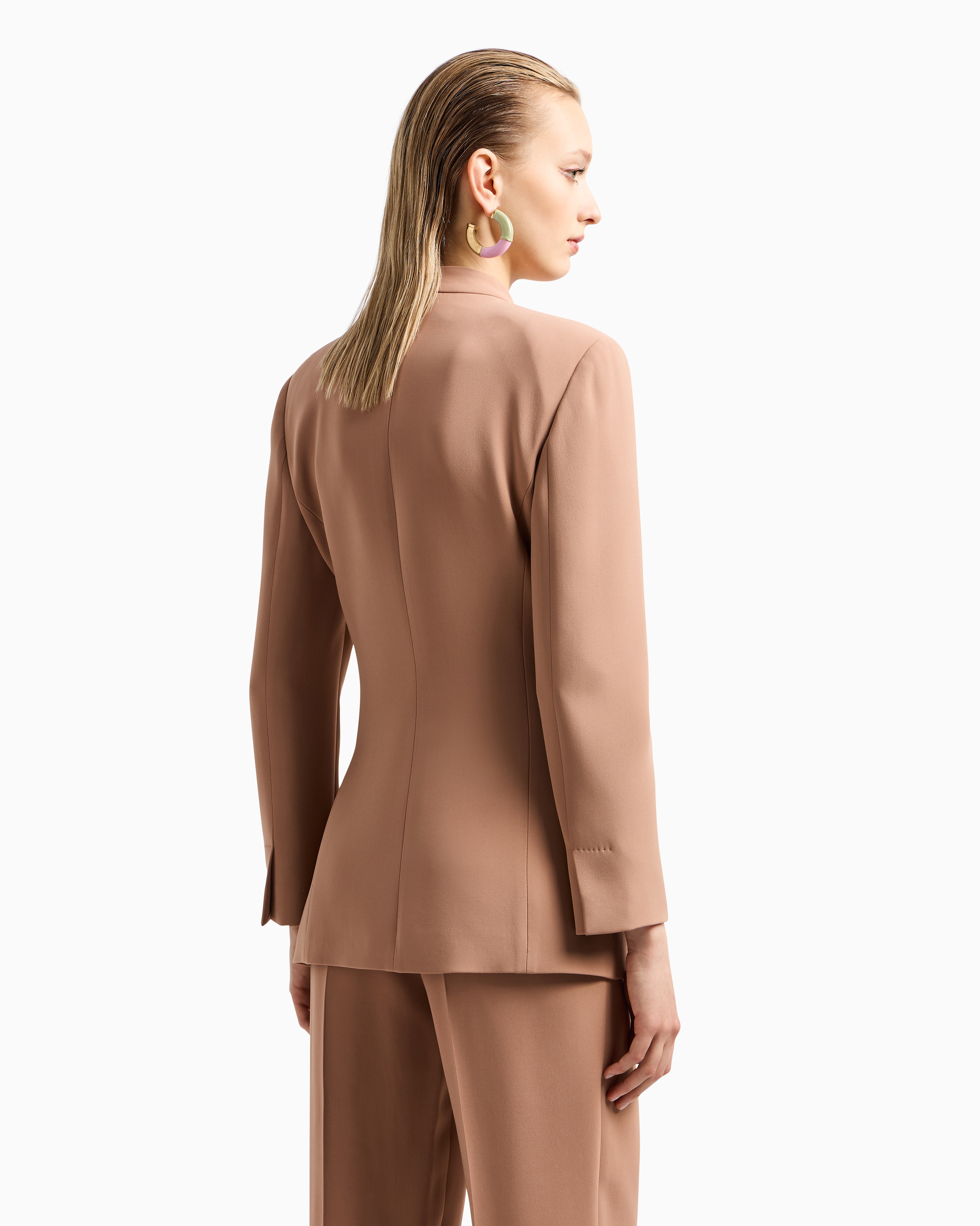 Giorgio Armani Double-breasted Jacket In Silk Cady