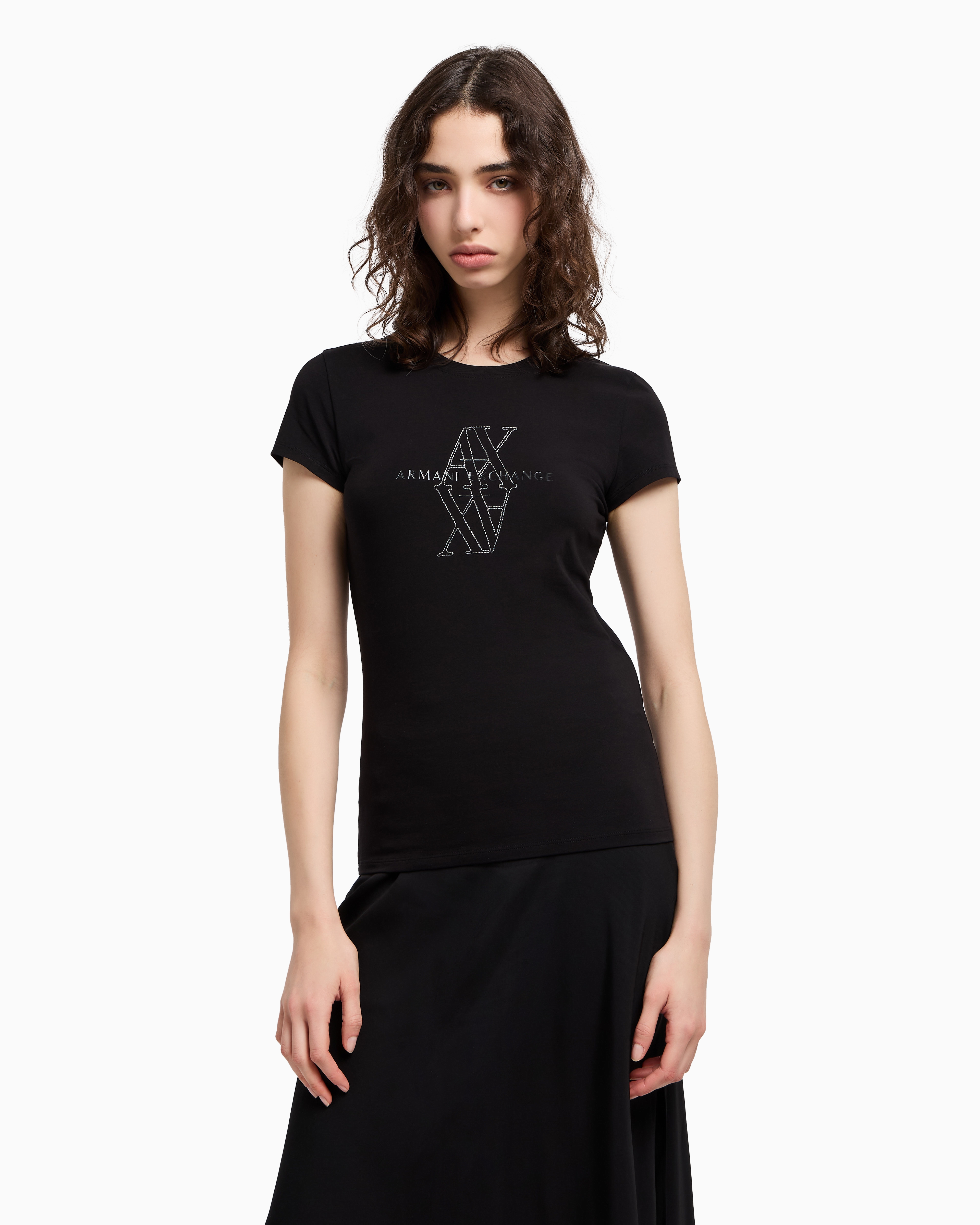 Armani Exchange Slim Fit T-shirts In Black