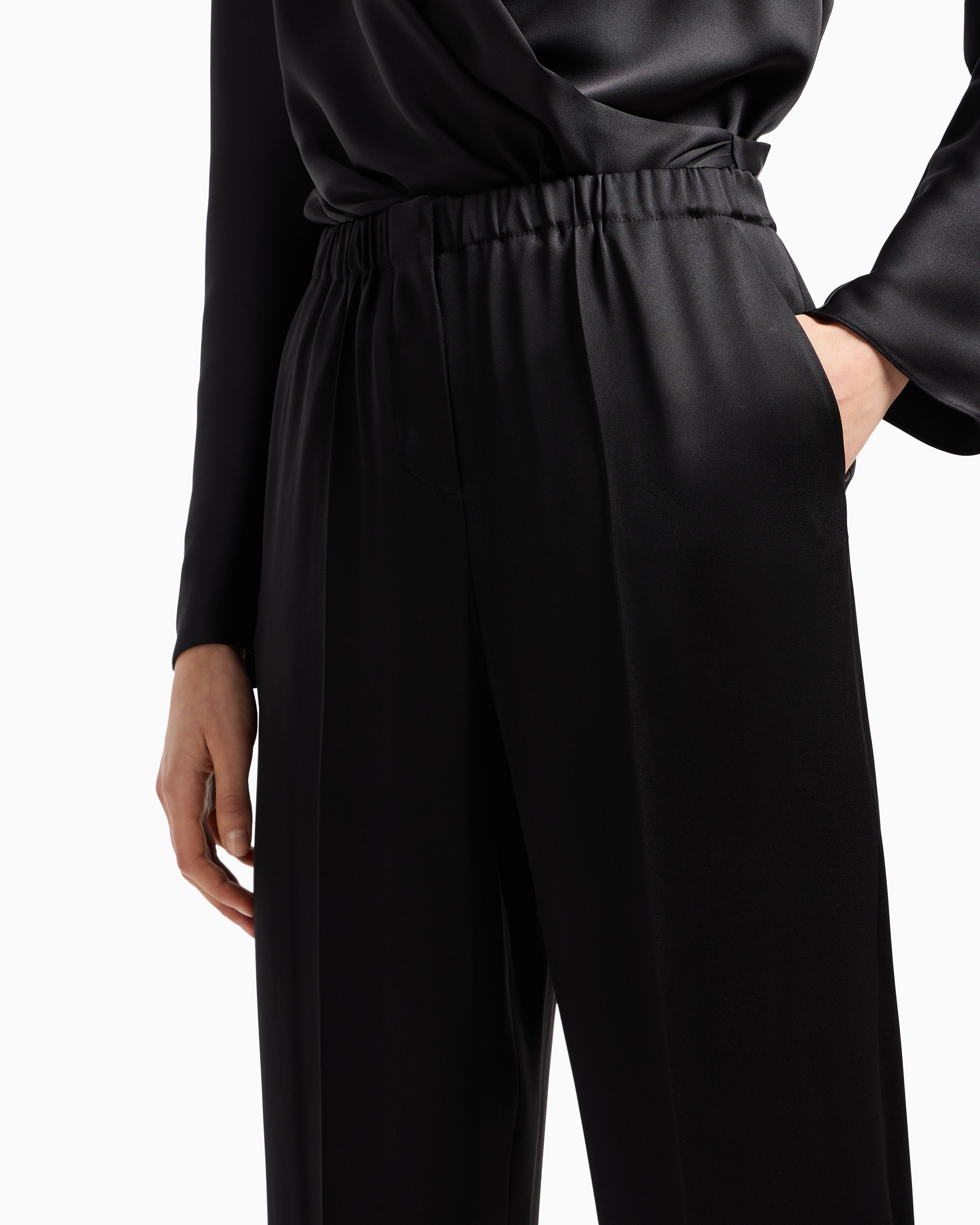 Giorgio Armani Straight-cut Trousers In Double Silk Satin