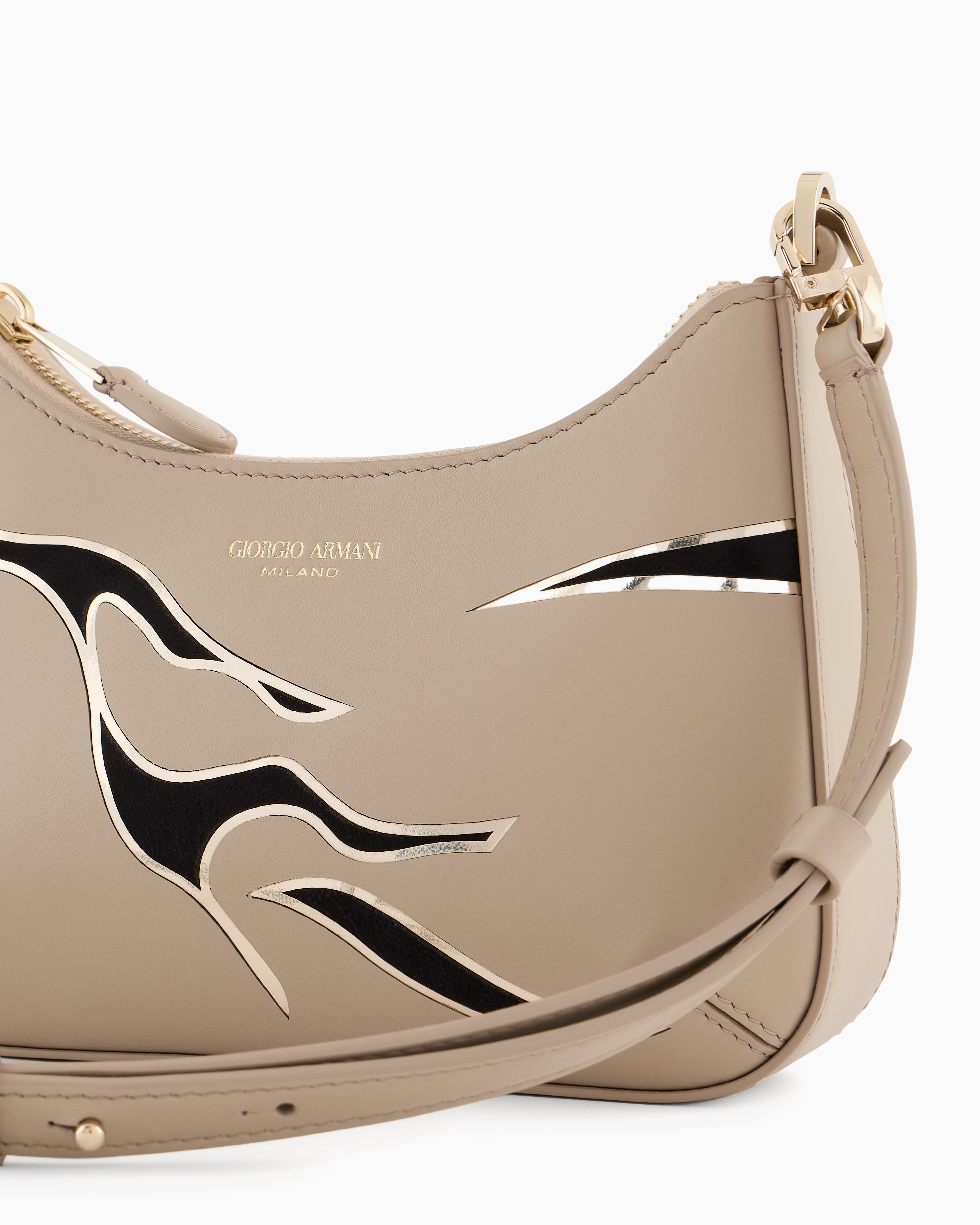 Giorgio Armani La Prima Mini Leather Handbag With Animal-print Detail