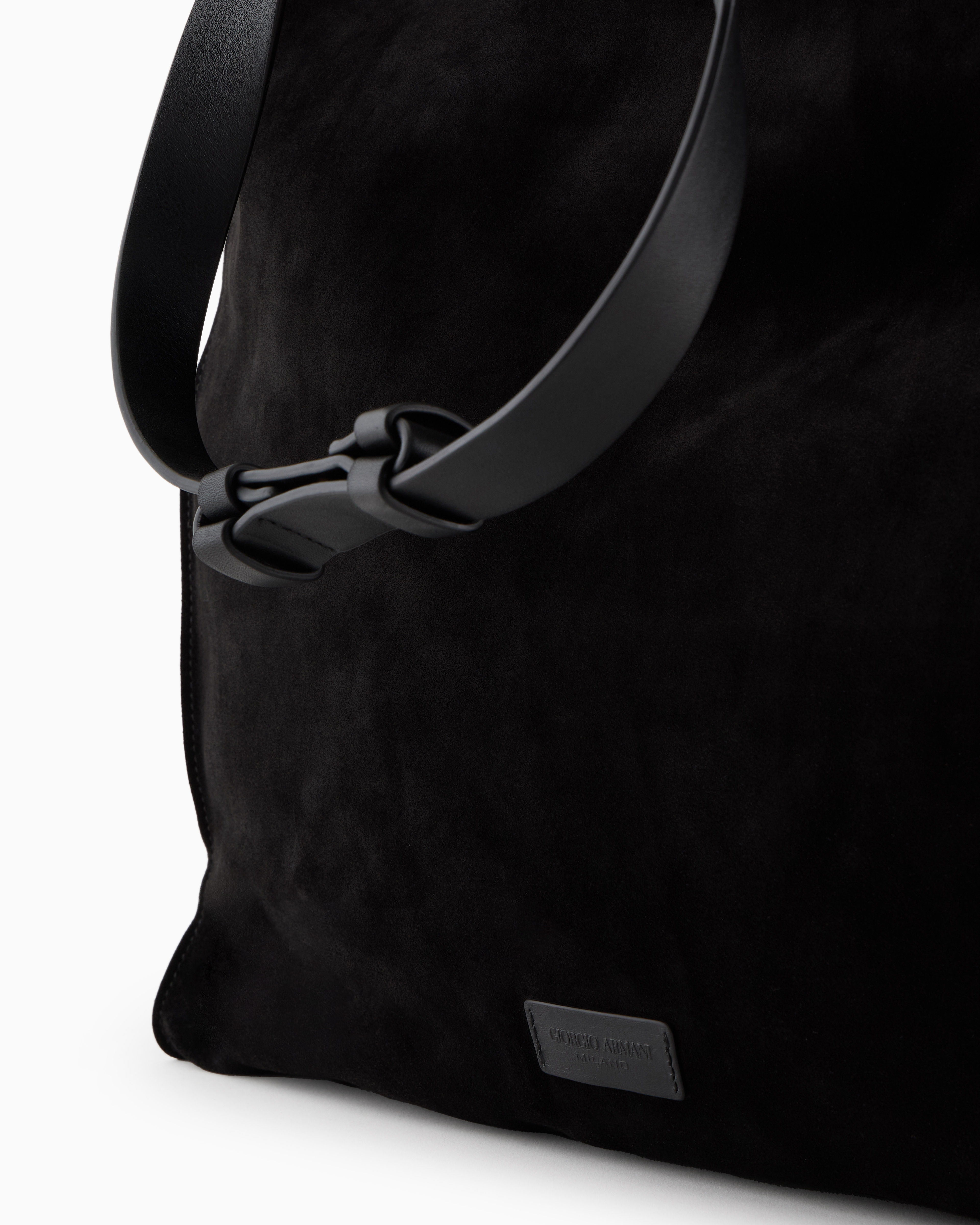 Giorgio Armani Suede Leather-trim Tote Bag