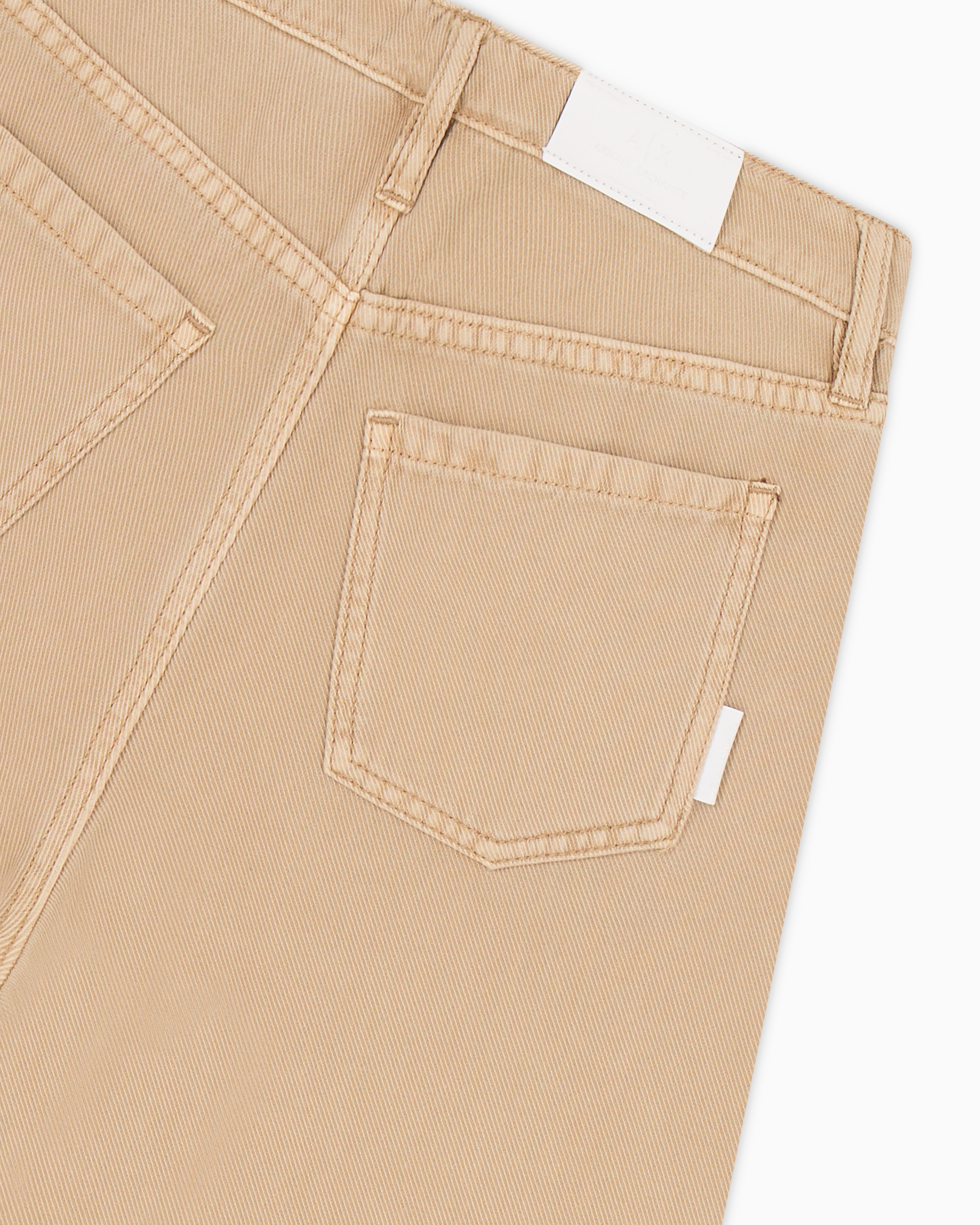 Armani Exchange - ASV Cotton and Lyocell Dye Denim Relaxed Fit Jeans, Woman, Camel, Size: