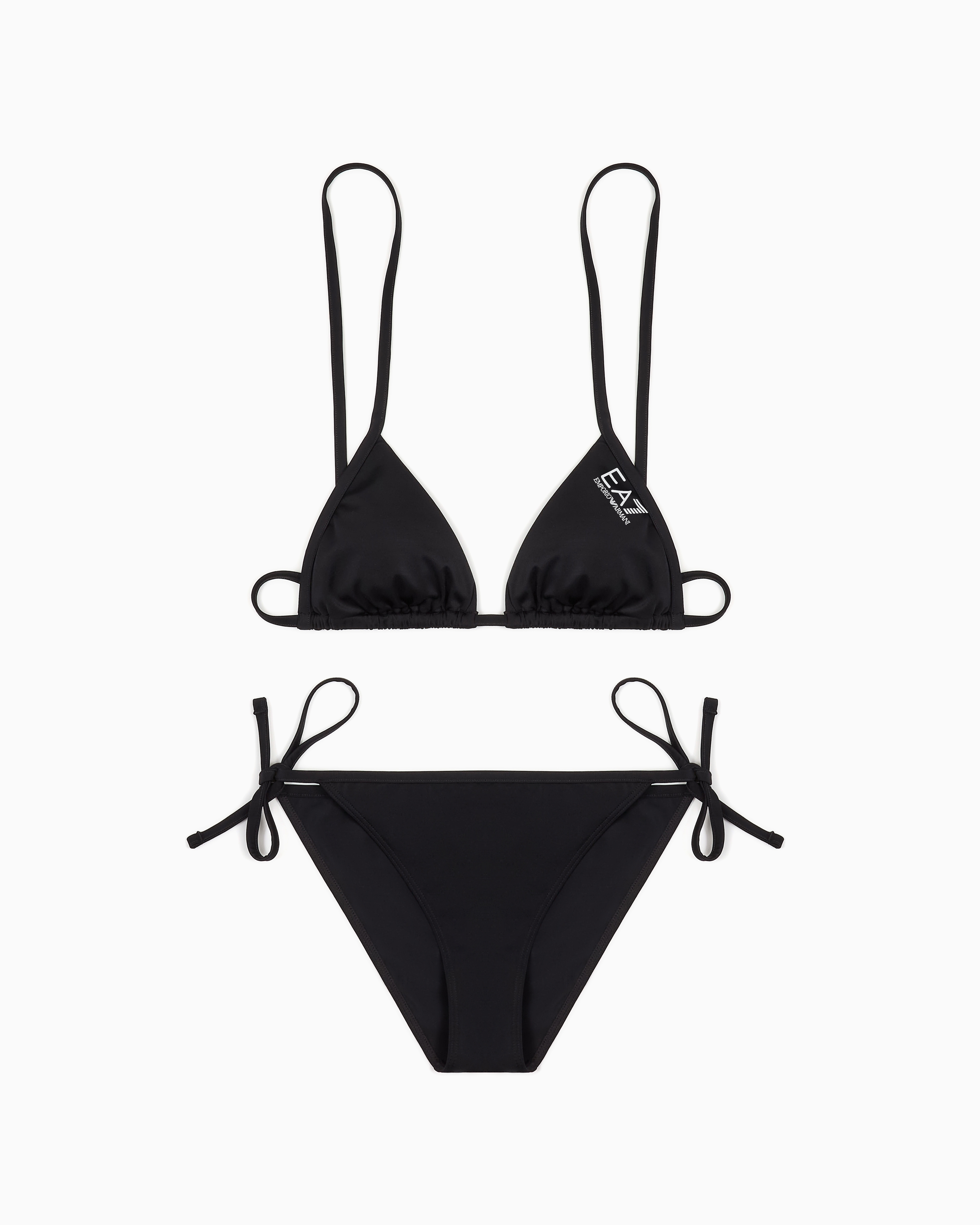 Ea7 Triangle Bikini With Logo In Black