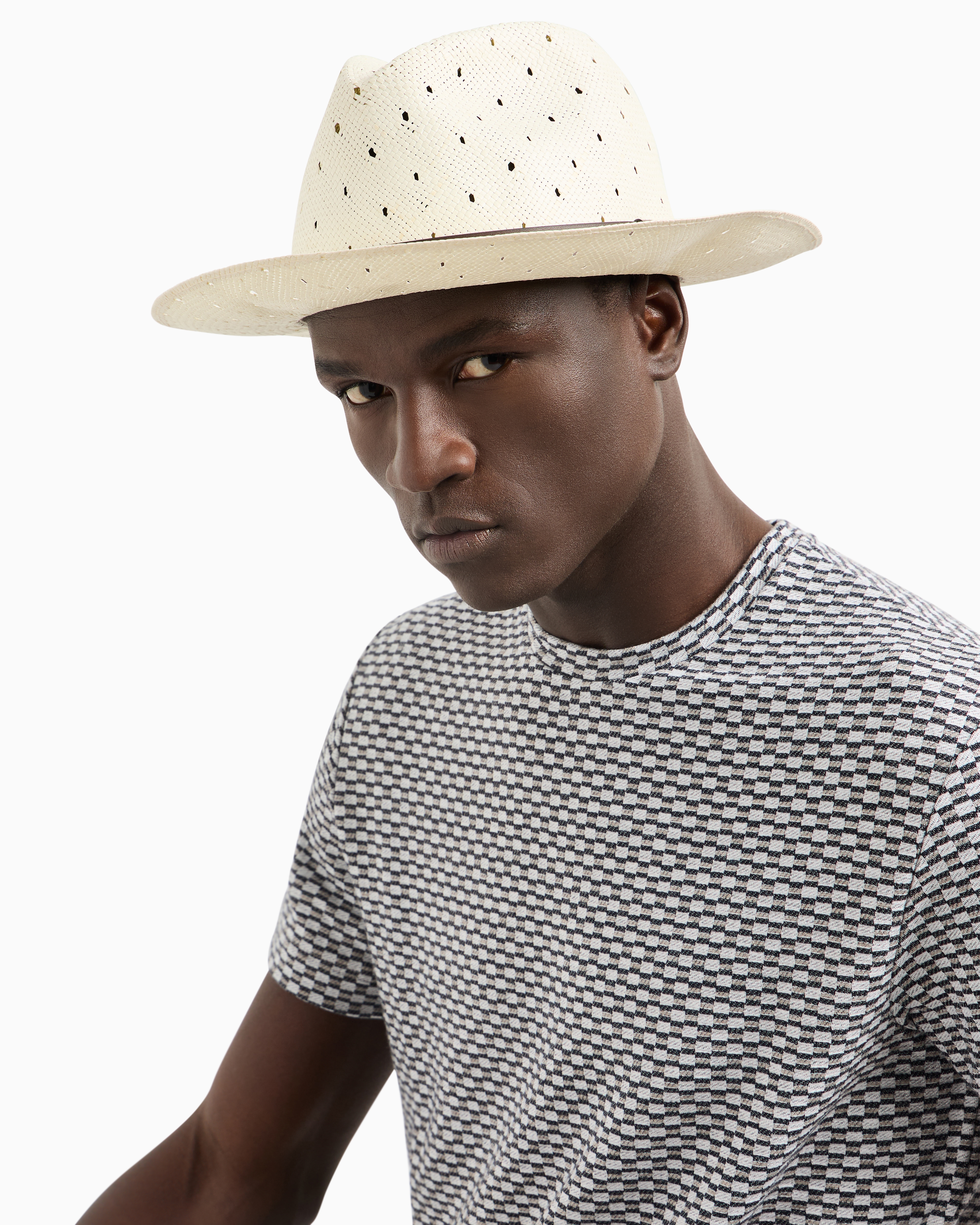 Giorgio Armani Fedora Hats In White