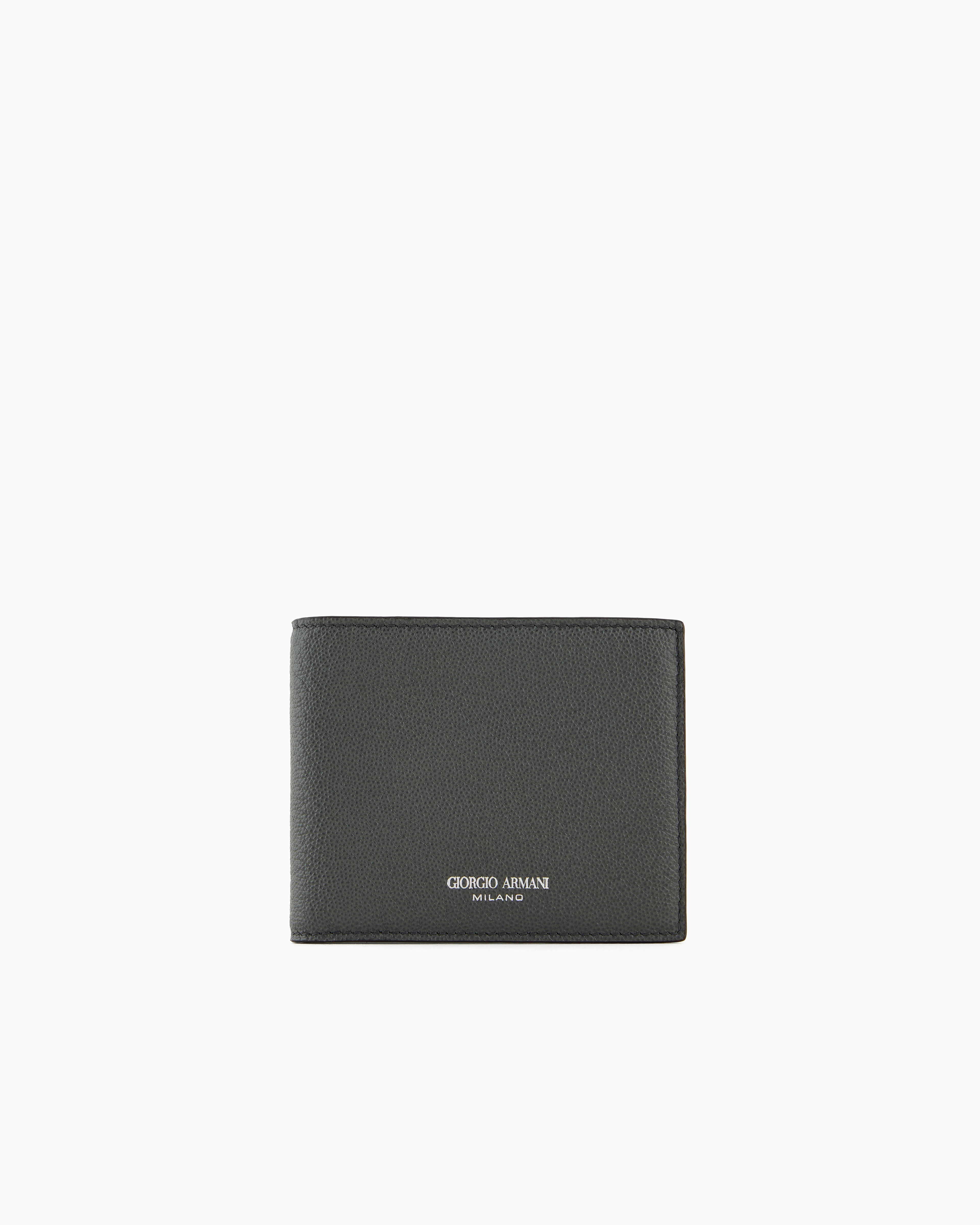 Giorgio Armani Bifold Leather Wallet In Green