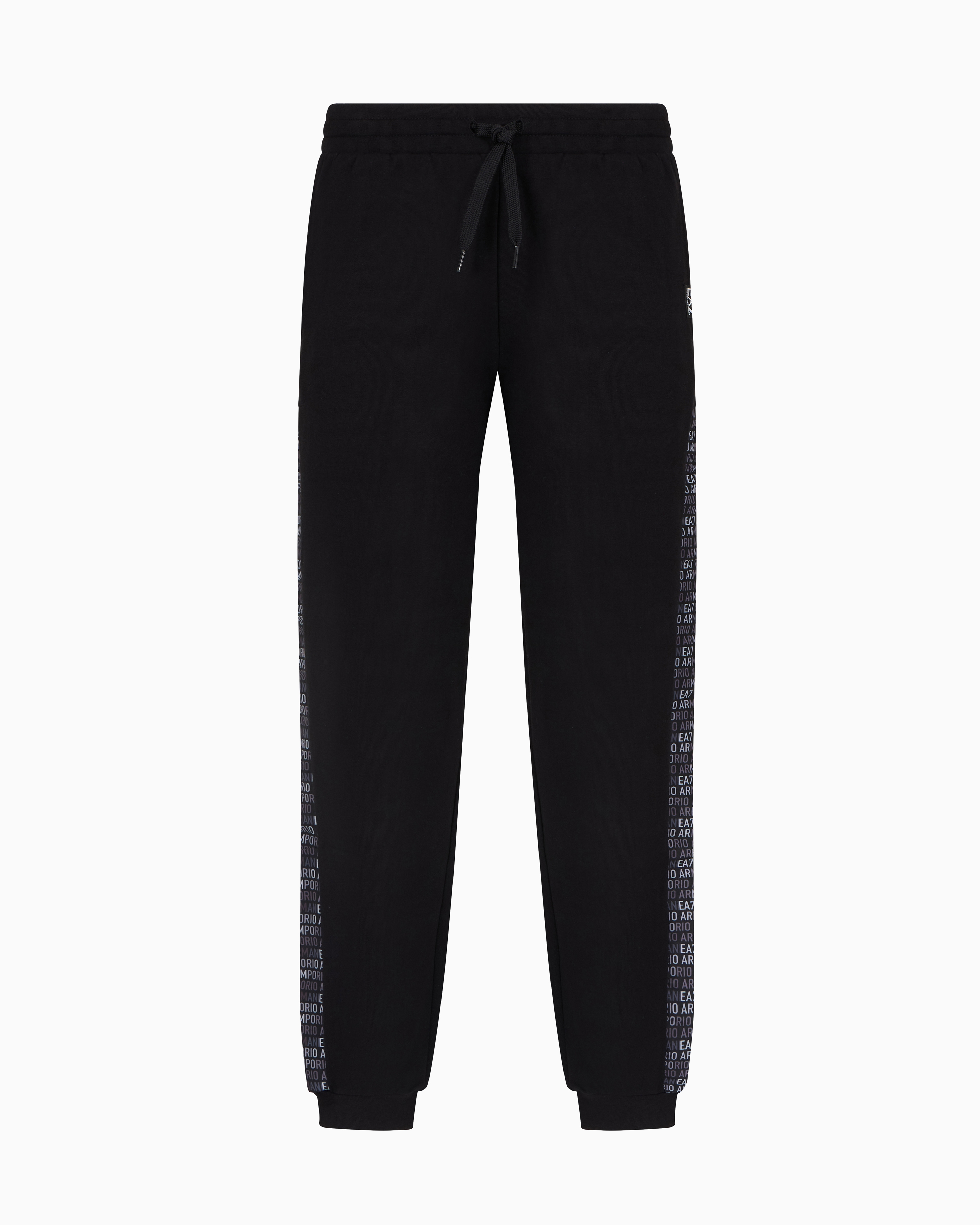 Ea7 Cotton-blend Logo Series Joggers In Black