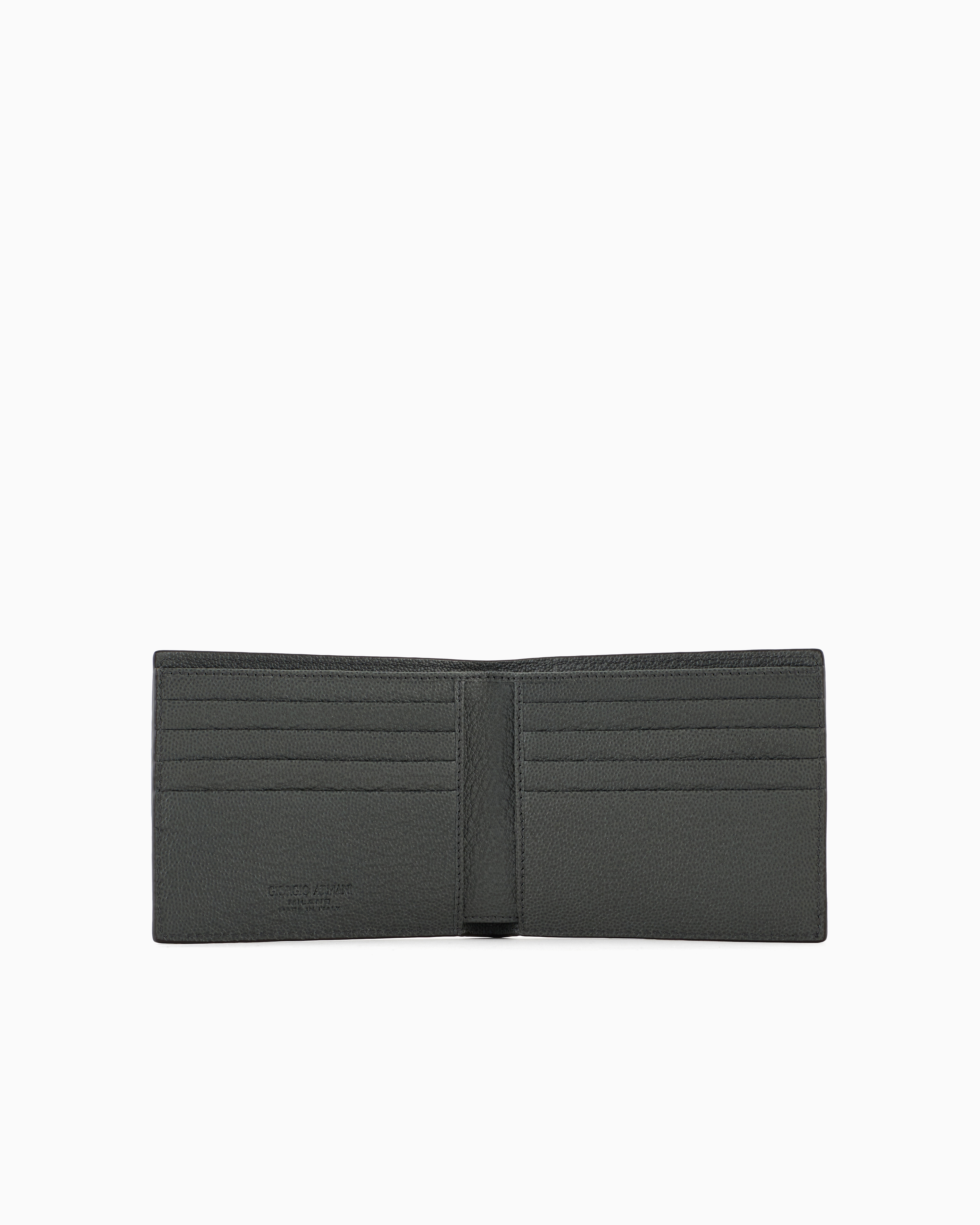 Giorgio Armani Bifold Leather Wallet In Green
