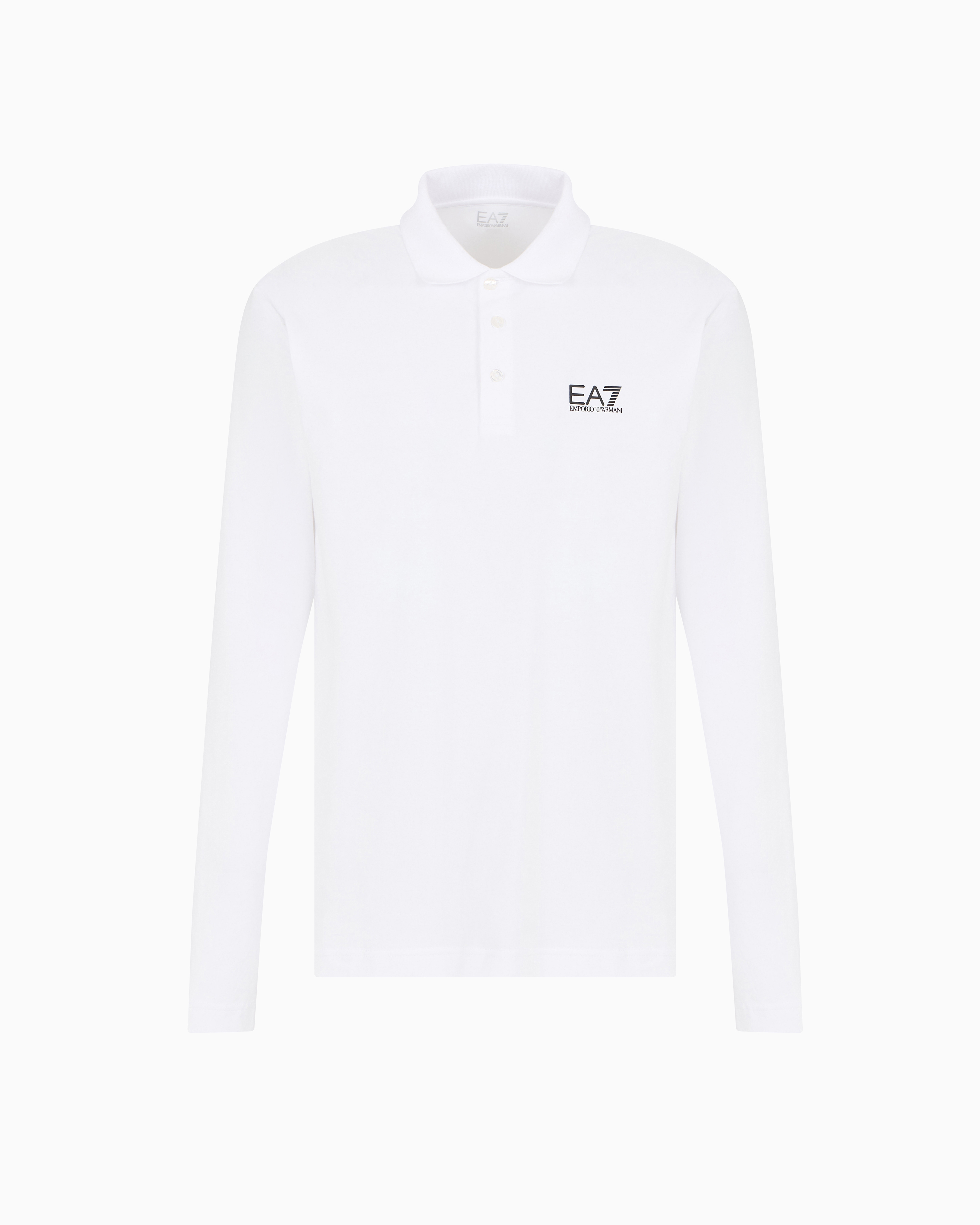 EA7 CORE IDENTITY STRETCH-COTTON, LONG-SLEEVED POLO SHIRT