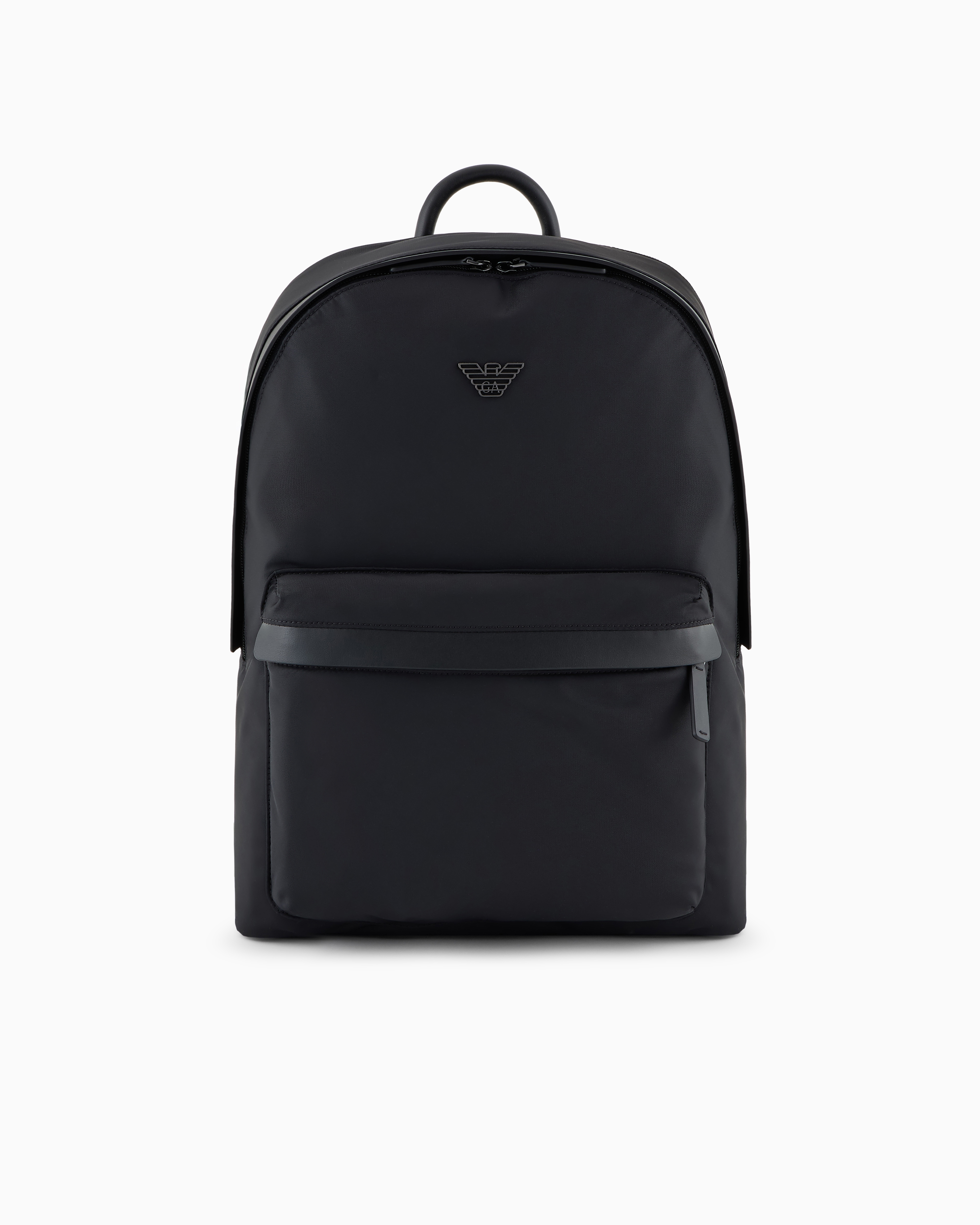 Emporio Armani Zippered Backpack In Black