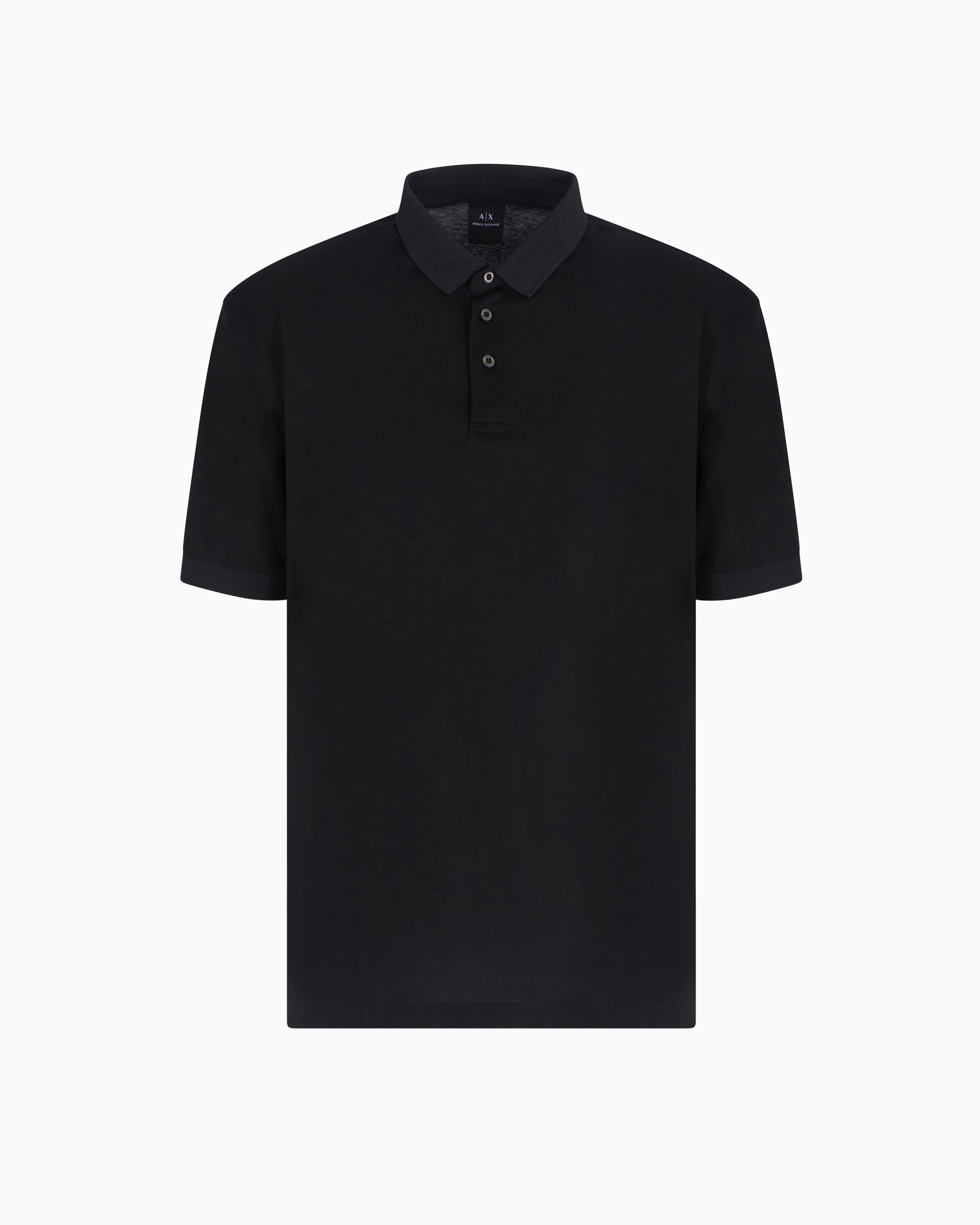 Armani Exchange Regular Fit Polo Shirt In Mercerised Cotton In Black