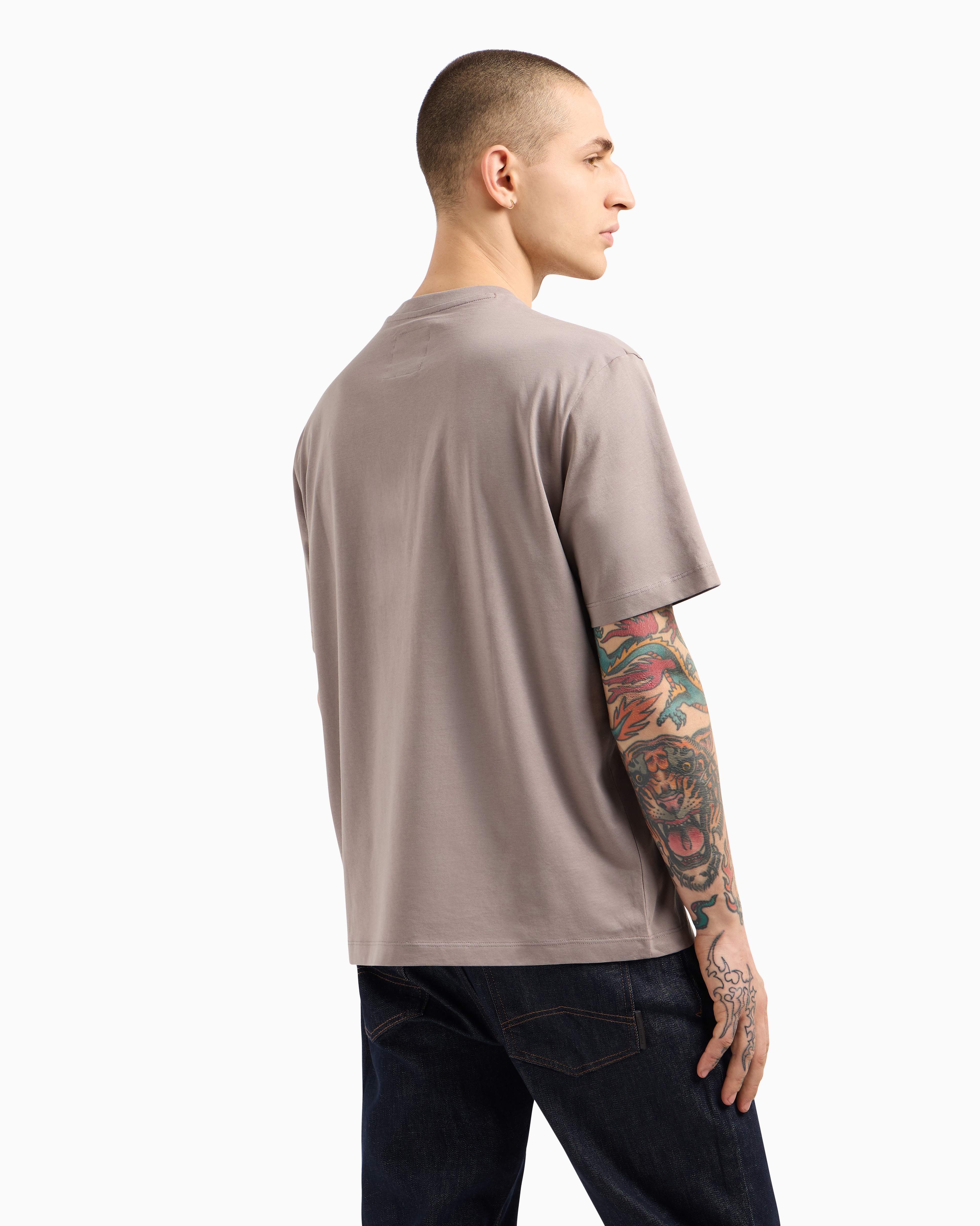 Armani Exchange Regular Fit T-shirts In Beige