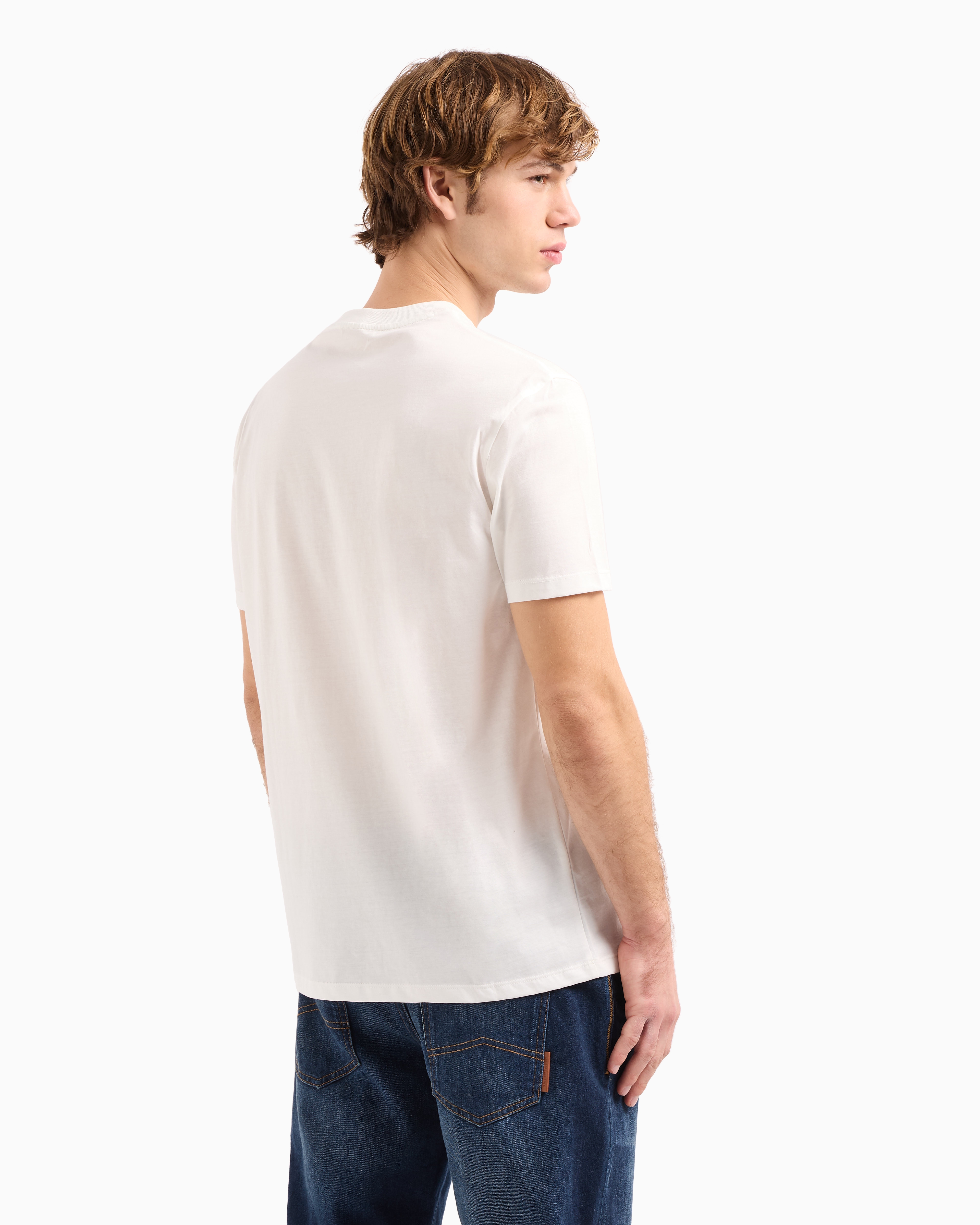 Armani Exchange Regular Fit T-shirt With Blurred Logo Effect In White