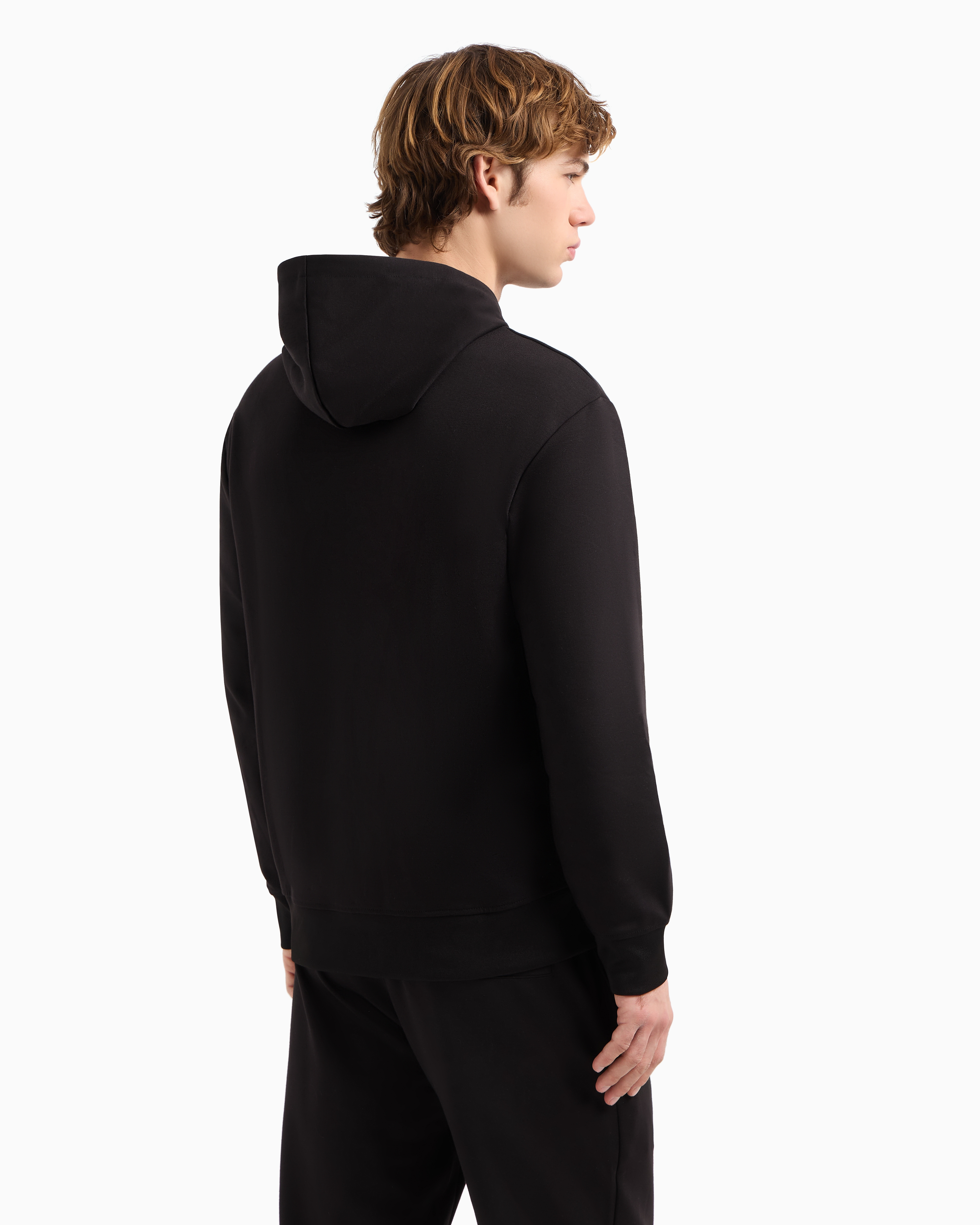 Armani Exchange - Hoodie with blurred logo effect, Man, Black, Size: