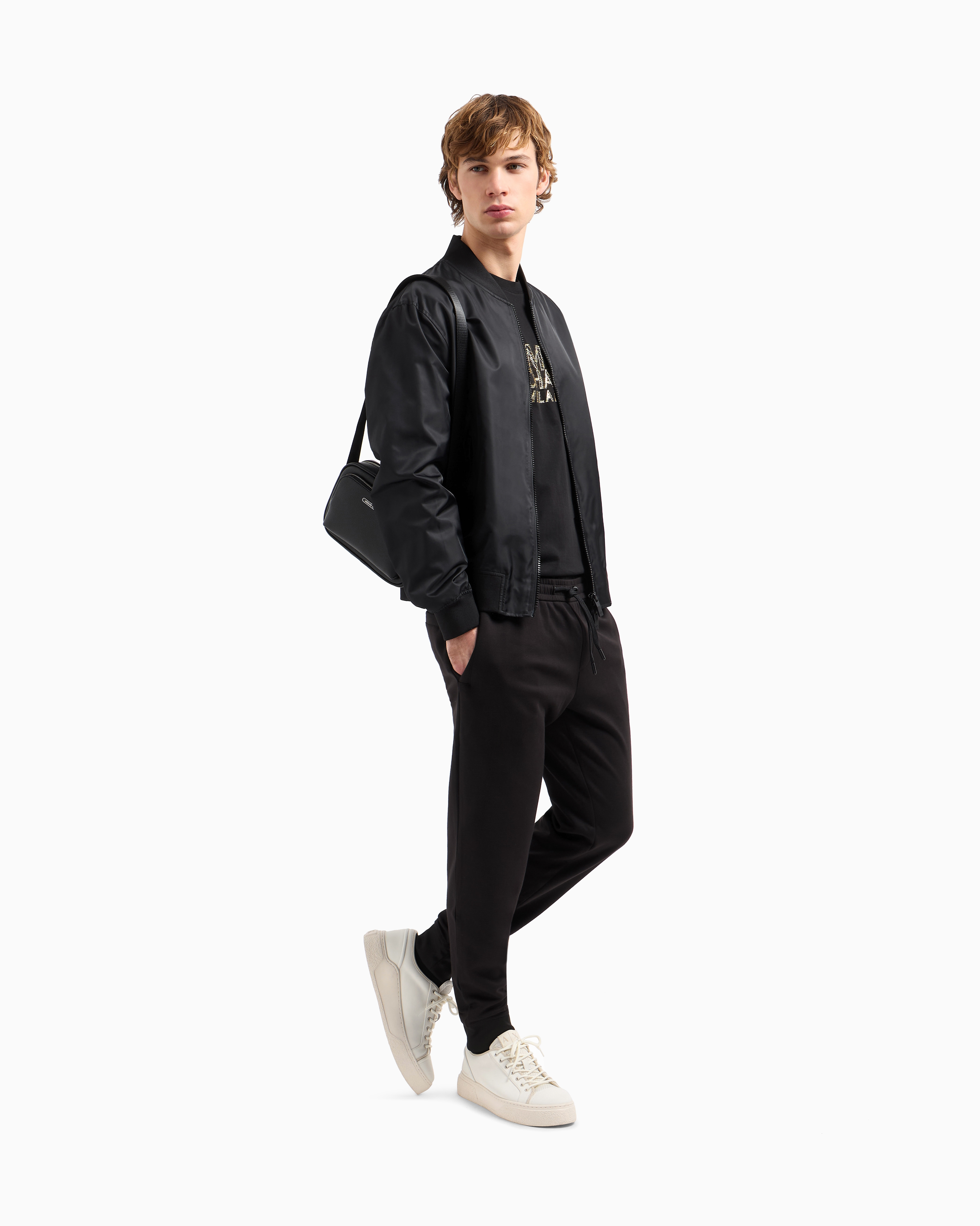 Armani Exchange Regular Fit T-shirt With Blurred Logo Effect In Black